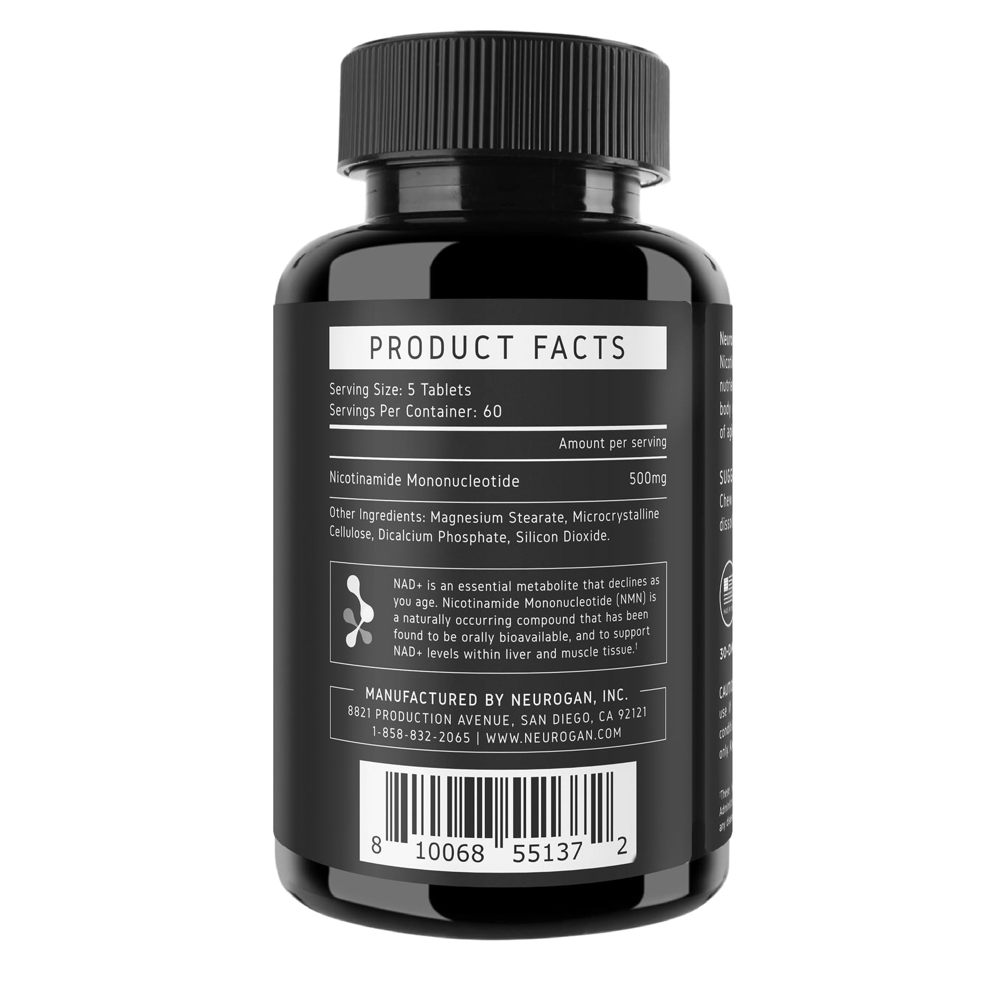 Neurogan NMN Supplement Tablets – Nicotinamide Adenine Dinucleotide Precursor for Cellular Energy & Brain Focus Support – 500 mg High-Potency Nicotinamide Mononucleotide per Serving, 300 Count NeuroganAu supplements