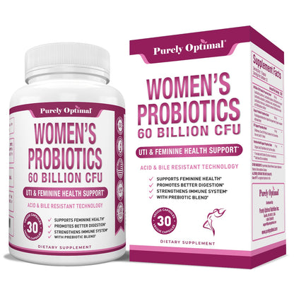 Premium Probiotics for Women - 60 Billion CFU, Dr. Formulated Prebiotics & Probiotics Purely OptimalUS supplements