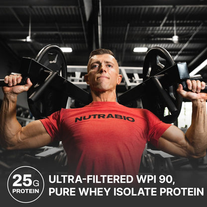 NutraBio Whey Protein Isolate Supplement – 25g of Protein Per Scoop with Complete NutraBioUS supplements