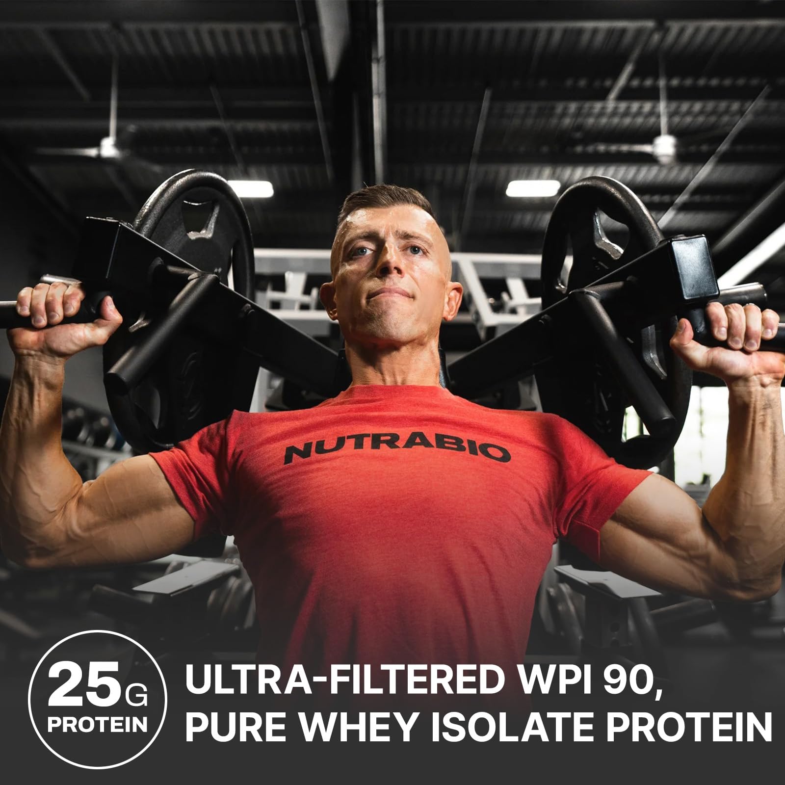 NutraBio Whey Protein Isolate Supplement – 25g of Protein Per Scoop with Complete NutraBioAu supplements