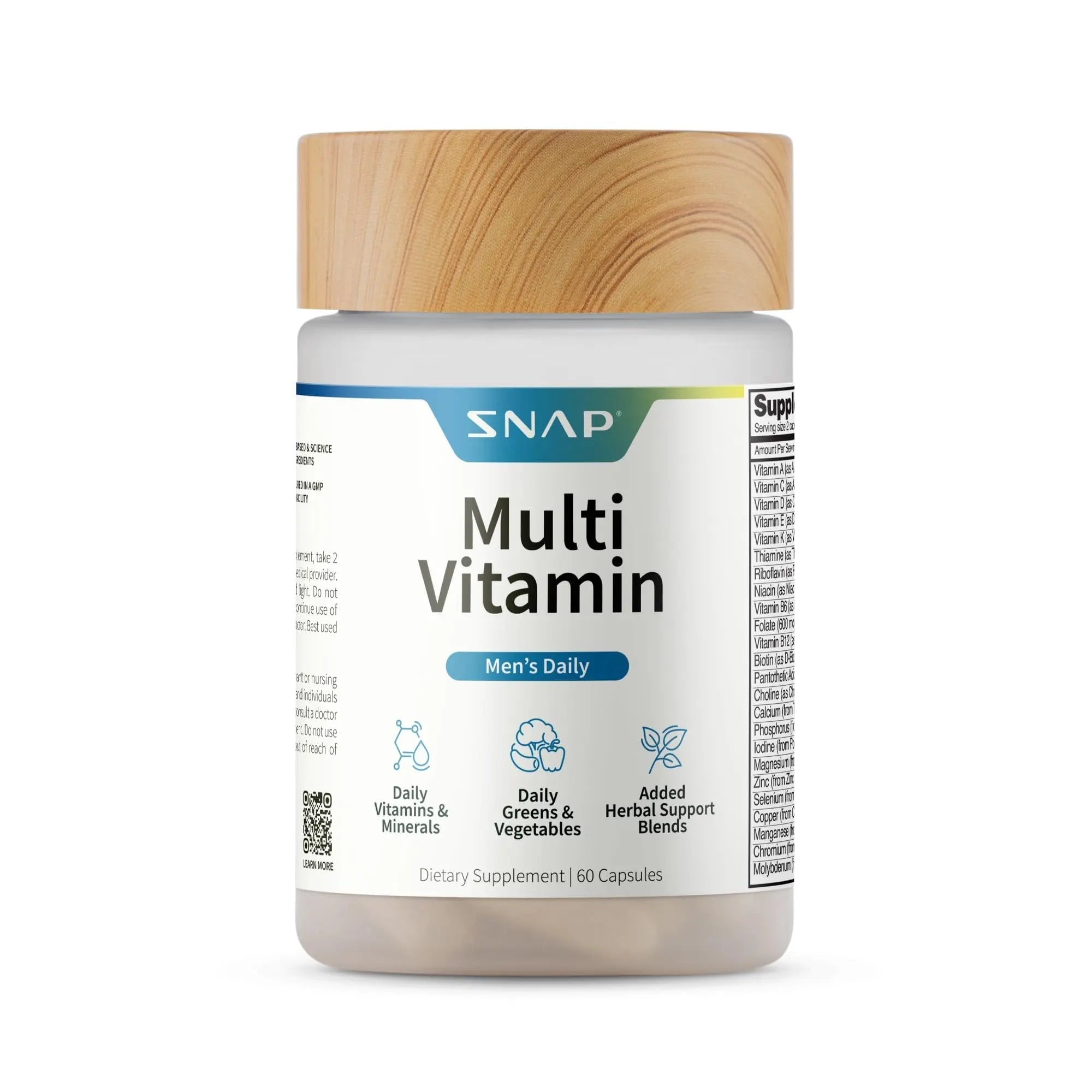 Snap Supplements Men's Multivitamins - Daily Vitamins & Minerals for Men - Vitamin D, B12, Zinc, Herbs & Vitamin C Snap SupplementsAu supplements
