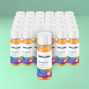 Strong Cell | Cellular Function Booster Liquid | NADH, CoQ10, Collagen. 90+% Absorption Rate. Vitamins B1, B2, B3, B6, B7, and B12. Vitamin K2 | 30 Count. WelluraAu supplements