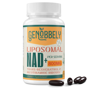 GENOBBELY 800 mg Liposomal NAD+ Supplement with Nicotinamide Riboside 200 mg, Trans-Resveratrol 100 mg - True NAD Supplement for DNA Repair, Healthy Aging, Brain Function - 60-Day Supply GENOBBELYAu supplements