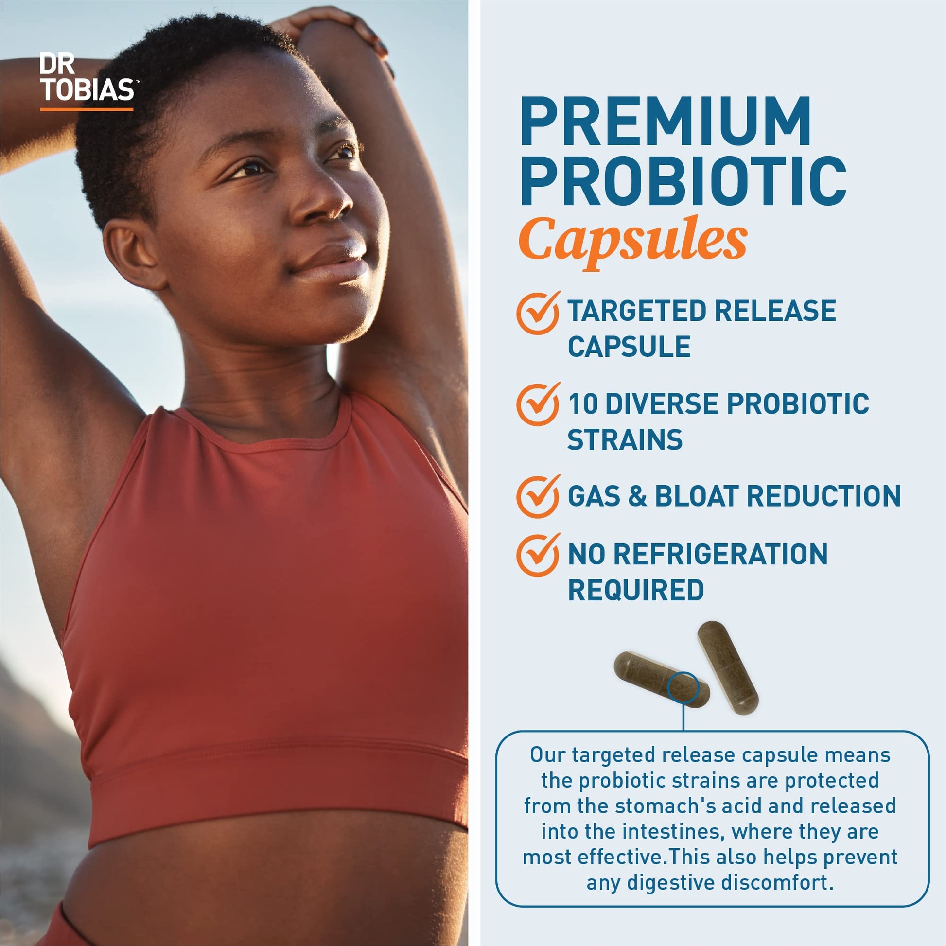 Dr. Tobias Probiotics 30 Billion, 10 Strains, 30 Billion CFU's, Targeted Release Probiotics Dr. TobiasUS supplements