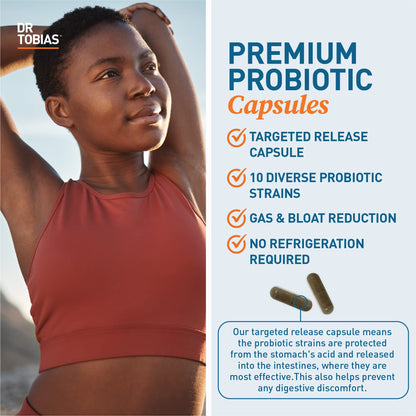 Dr. Tobias Probiotics 30 Billion, 10 Strains, 30 Billion CFU's, Targeted Release Probiotics Dr. TobiasUS supplements
