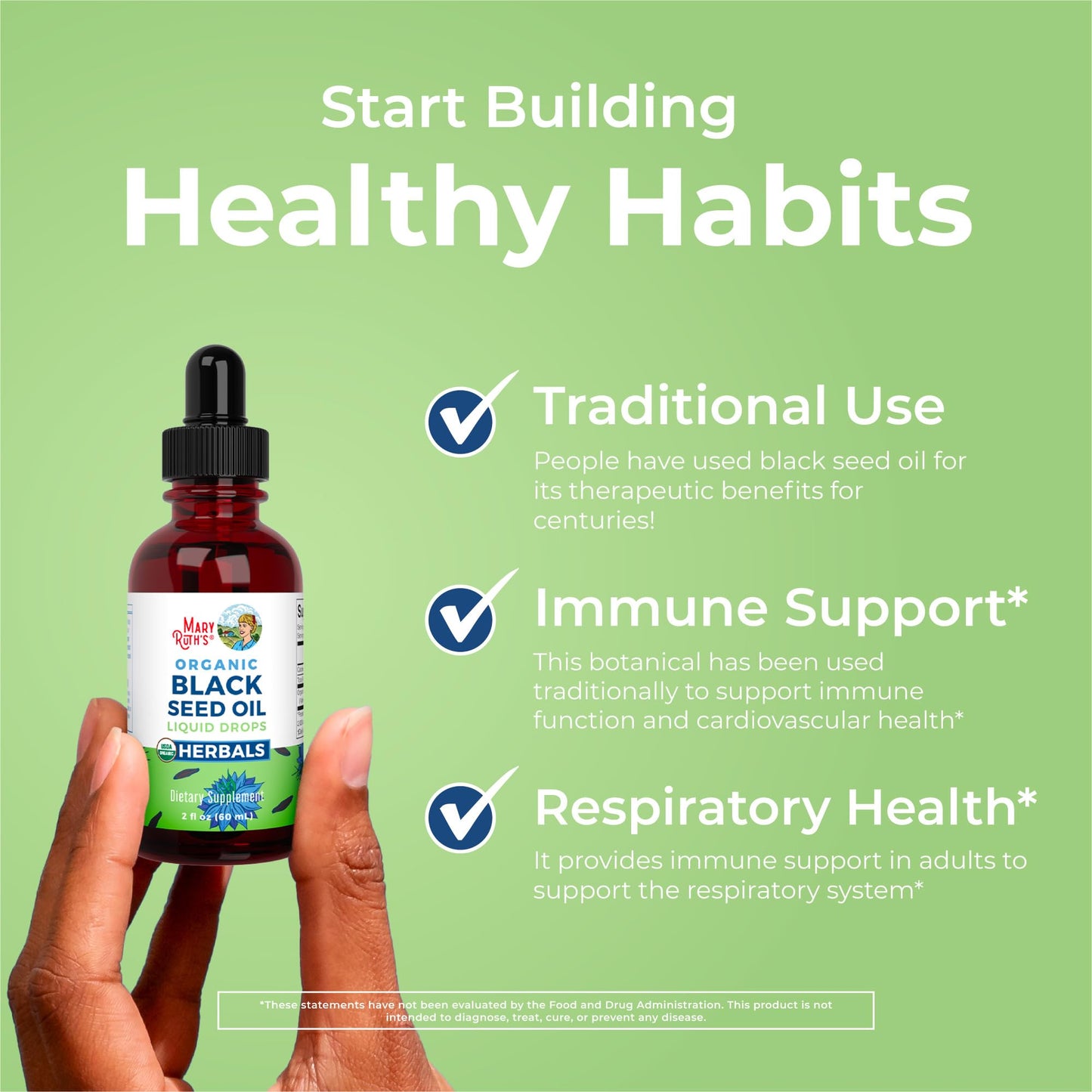 MaryRuth Organics Black Seed Oil Liquid Drops Cold Pressed | 3 Month Supply | USDA Organic Black Cumin Seed Oil | Immune Support | Respiratory Health | Sugar&Gluten Free | Vegan | Non-GMO | 2 Fl Oz MARYRUTH'SUS supplements
