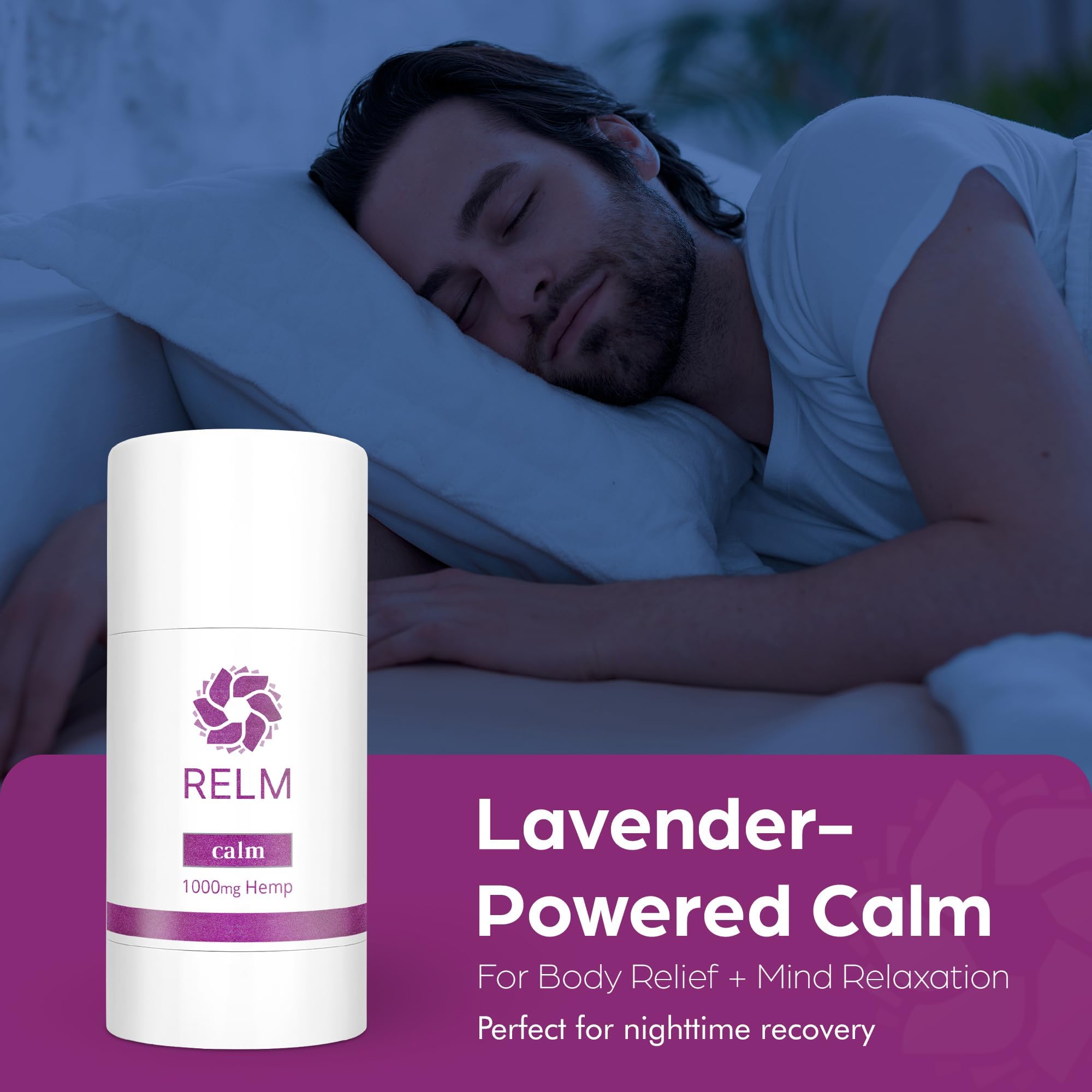 Relm Wellness Hemp Cream Relief - Maximum Strength Oil Roll On - Lavender Essential Oil - 1000mg Hemp - Nighttime Calming Creme | Great for sore Knee, Back, Joints and Muscles | Solid Lotion Balm Relm WellnessAu supplements