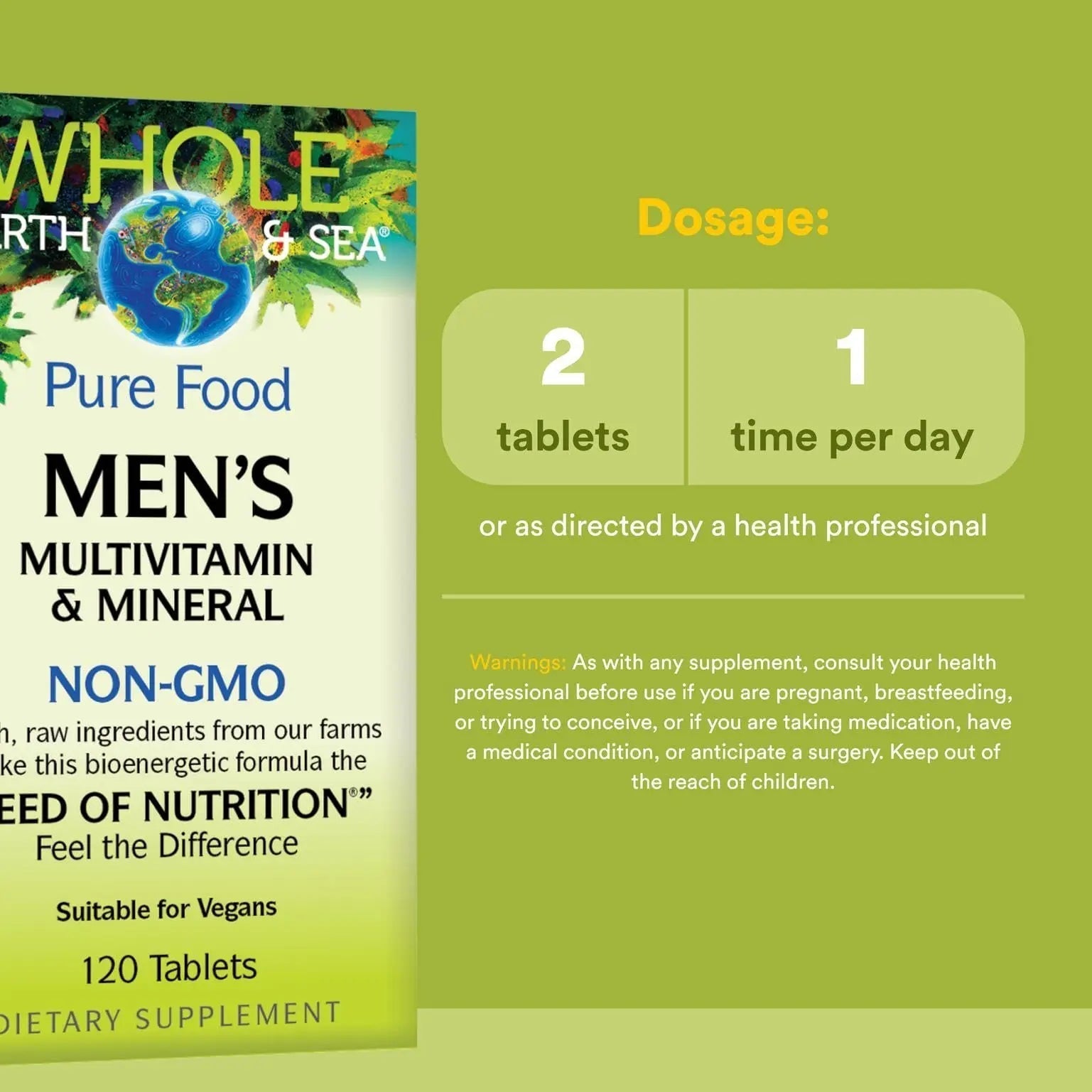 Natural Factors Whole Earth & Sea Men's Multivitamin s& Mineral, 1 Serving Contains Nutrition Equivalent to ½ lb of Veggies, 120 Tablets Natural FactorsAu supplements