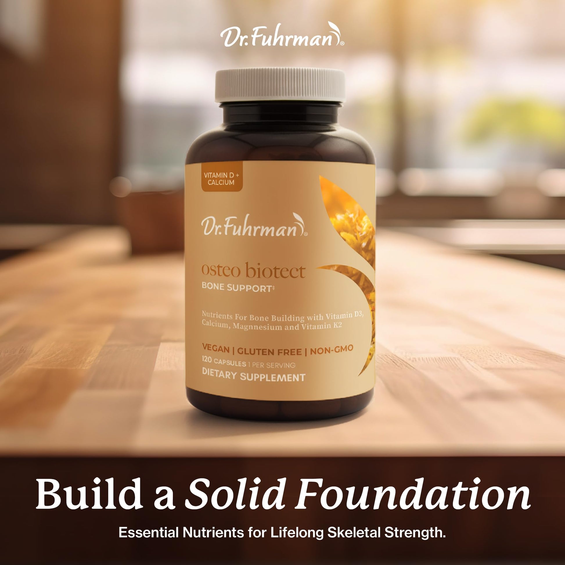 Dr. Fuhrman Osteo Bone Health Supplement | Wholefood Supplement for Women & Men | Vitamin for Bone Density | Organic Vitamin D3, Calcium, Magnesium & K2 | Natural Ingredients | 120 Caps Dr. FuhrmanAu supplements