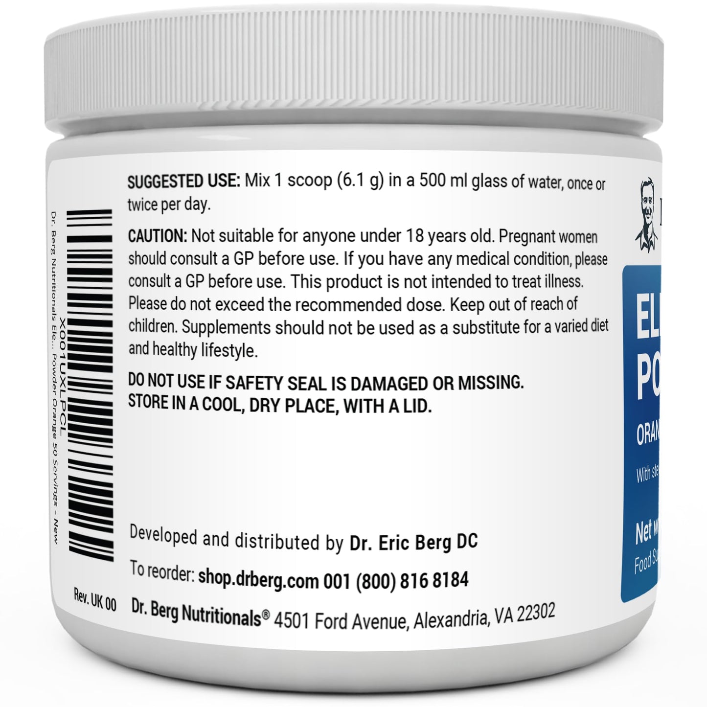 Dr. Berg Electrolyte Powder - Electrolyte Drink Supplements with 1000mg Potassium Dr. Berg NutritionalsUS supplements