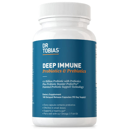 Dr. Tobias Deep Immune Probiotics & Prebiotics, 4.4 Billion CFU Probiotics for Women Dr. TobiasUS supplements