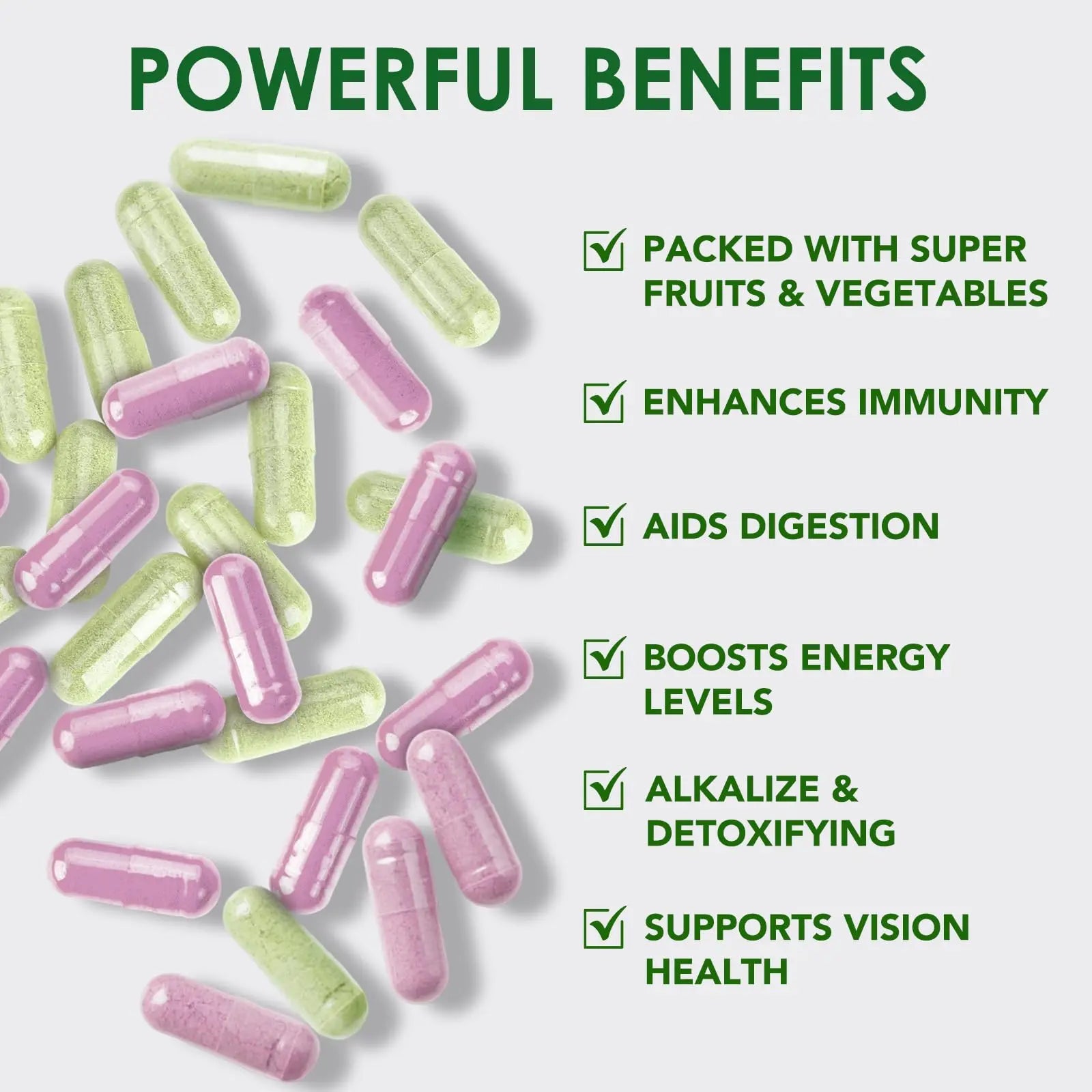 Fruit & Veggies Capsules | Daily Fruit & Vegetable Blend | 2 Bottles – 180 Vegetarian Capsules | Plant-Based Superfood Formula | Non-GMO, Gluten Free Genericnz supplements