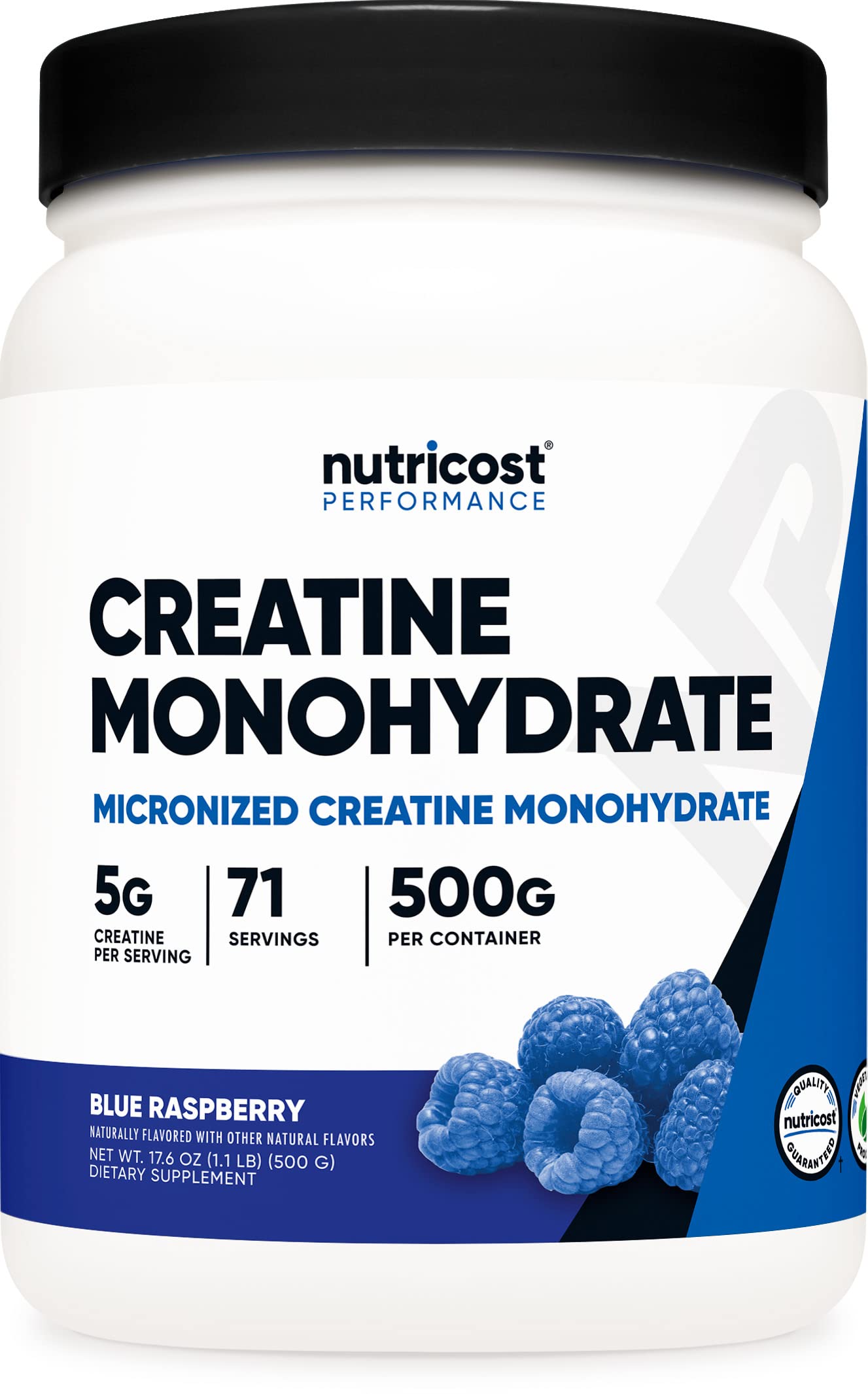 Nutricost Creatine Monohydrate Powder (Blue Raspberry), 500 Grams (1.1 LBS) NutricostUS supplements
