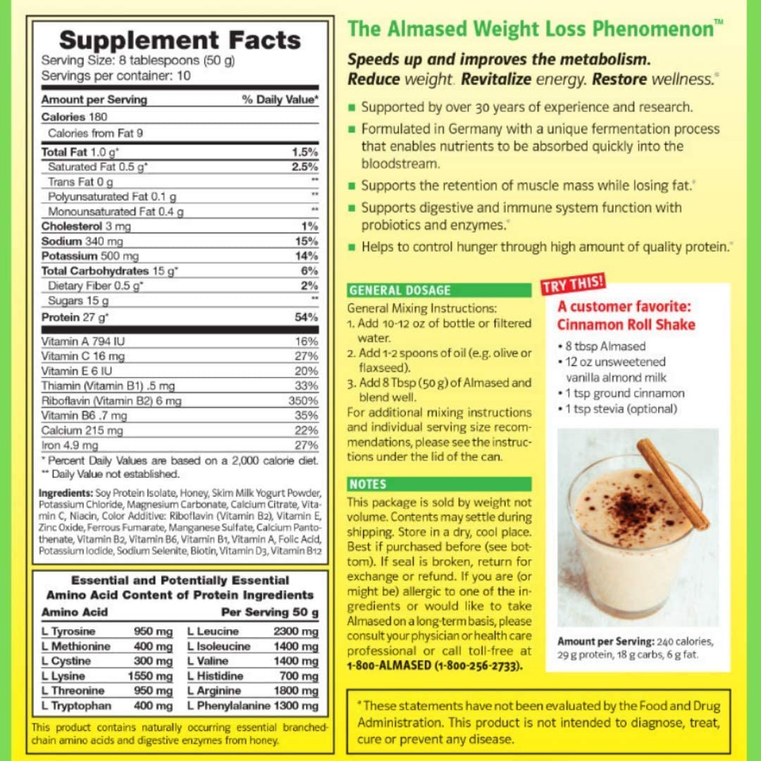 Almased Vanilla shakes – Gluten-Free, non-GMO Powder – Boost High Protein, Vanilla Flavor AlmasedAu supplements