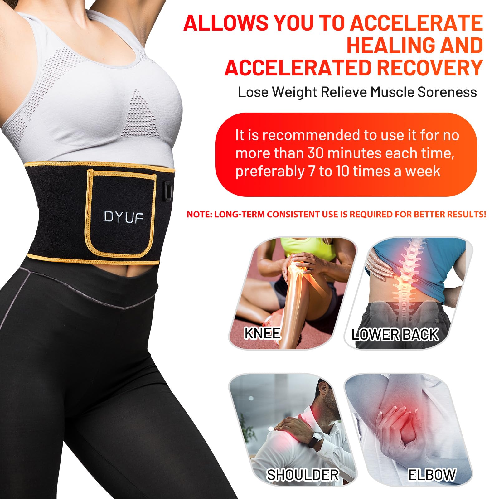 Red Light Therapy Belt DYUF Infrared Light Therapy : Muscle Recovery, Pain Relief, and Healing Device DYUFAu supplements