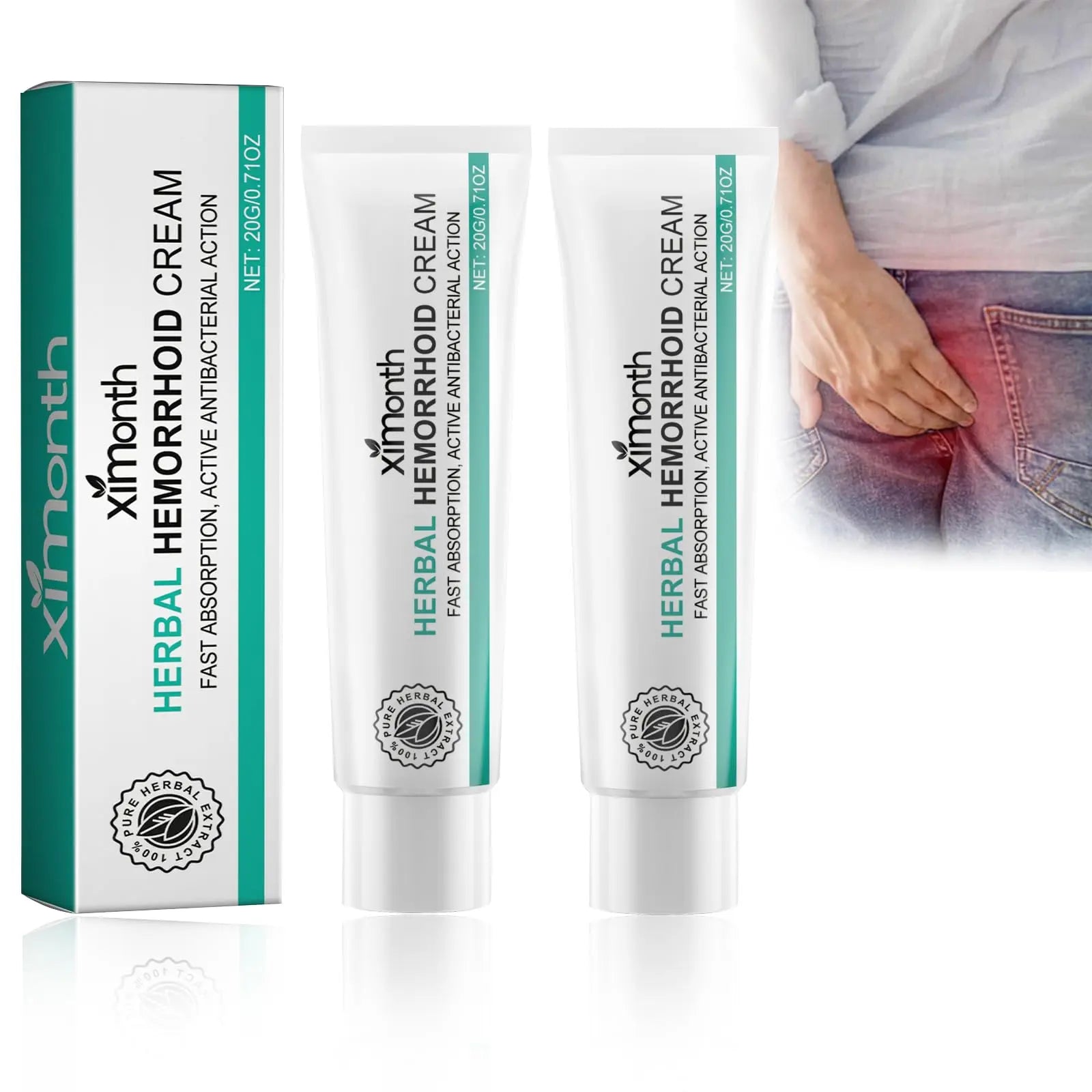 KANBHE Hemorrhoid Cream, Herbal Hemorrhoid Cream, Natural Hemorrhoid Ointment, for Men and Women Hemroid Creams (2PCS) KANBHEAu supplements