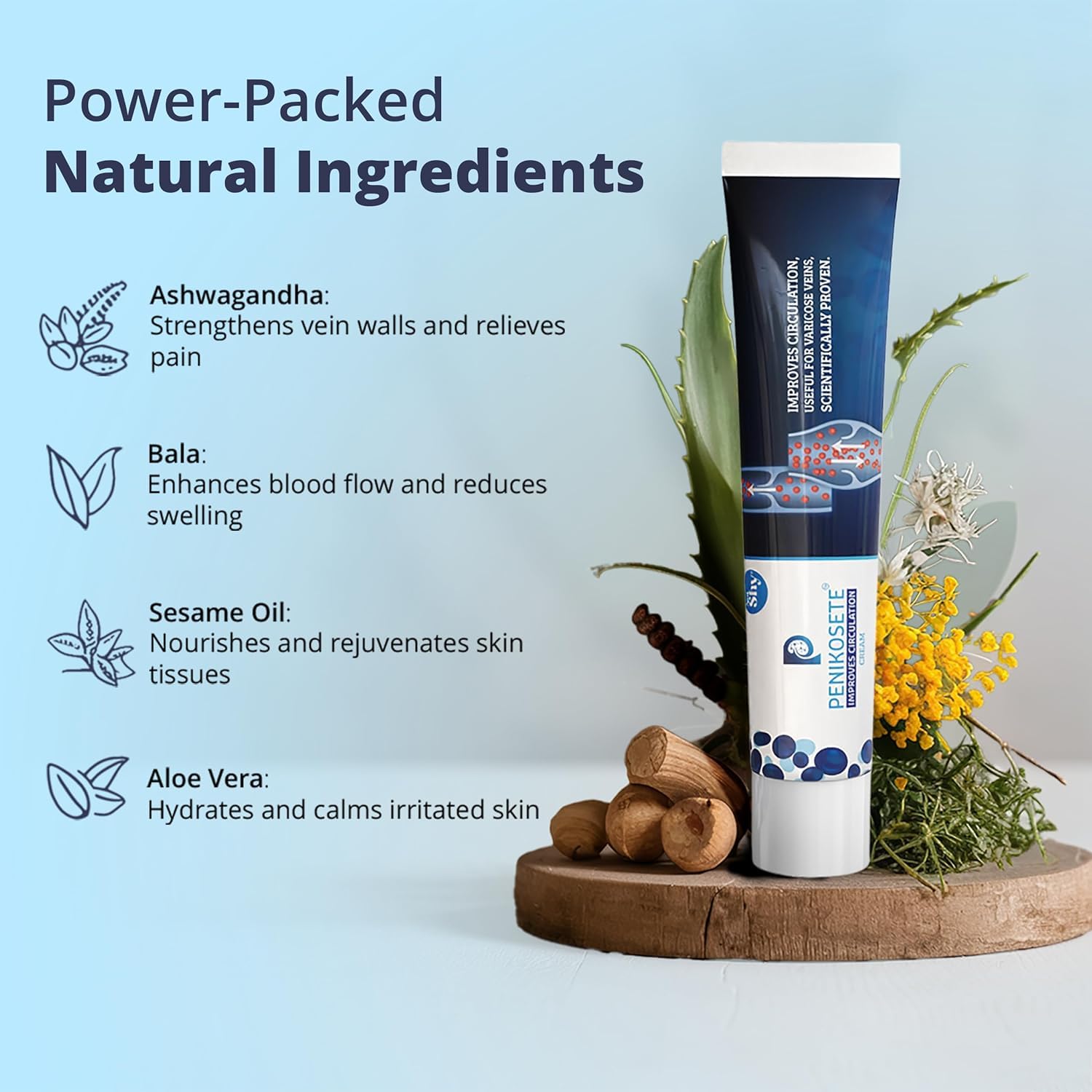 Cream Ayurvedic Solution for Management of Varicose Veins, Spider Veins, Varicocele Helps Reach The Root Cause of varicose Veins Reduces Cramps, Itching & Swelling. Single Tube (25 GMS). GenericAu supplements