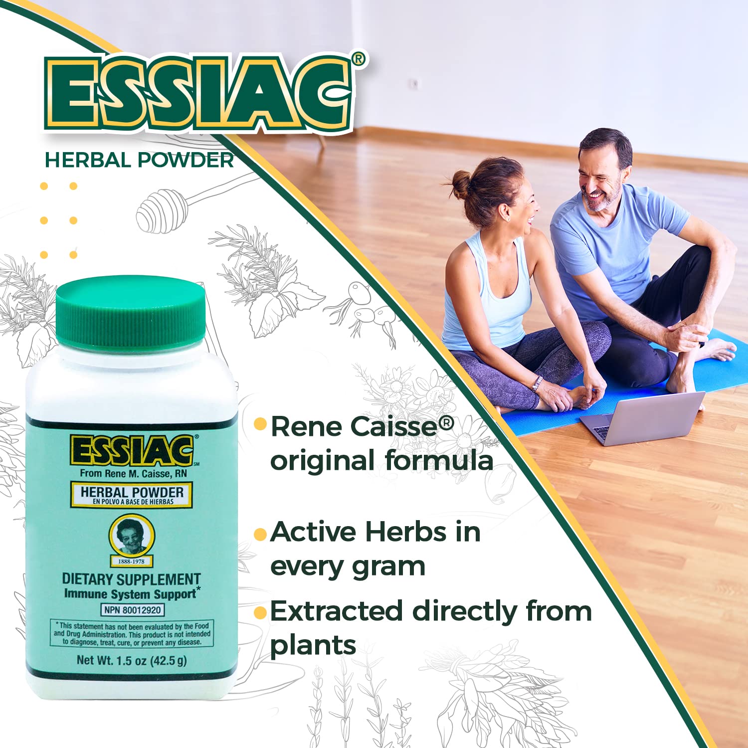 Essiac PowderESSIAC Original Herbal Tea Powder – 1.5 oz Bottle | Powerful Antioxidant Blend to Help Promote Overall Health & Well-Being | Original Formula from 1922 (1) EssiacAu supplements