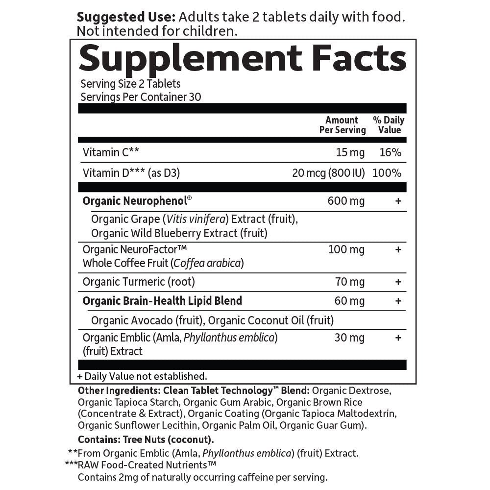Garden of Life Dr. Formulated Organic Brain Health Memory & Focus for Adults 40+ 60 Tablets Garden of LifeAu supplements