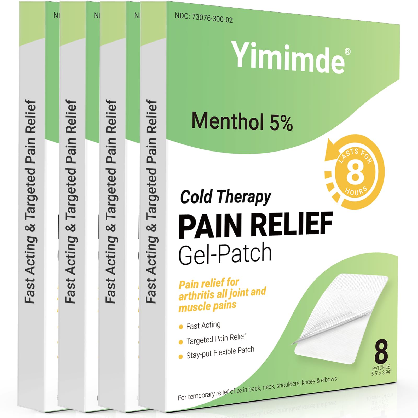 yimimde Menthol 5% Pain Relief Patches - 32 Count Maximum Strength Pain Relief Patches for Back Pain, Joint & Muscle Soreness - Fast Acting, Long-Lasting yimimdeAu supplements