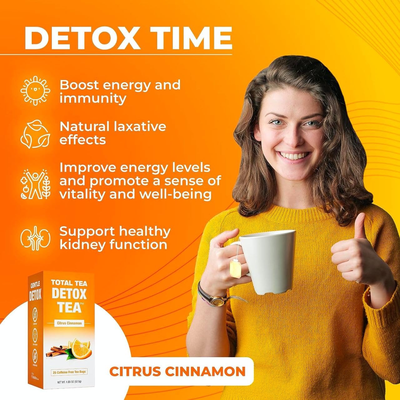 Detox Tea Caffeine Free, Herbal Tea with Chamomile, Hibiscus Tea and Ginger Root Total TeaAu supplements