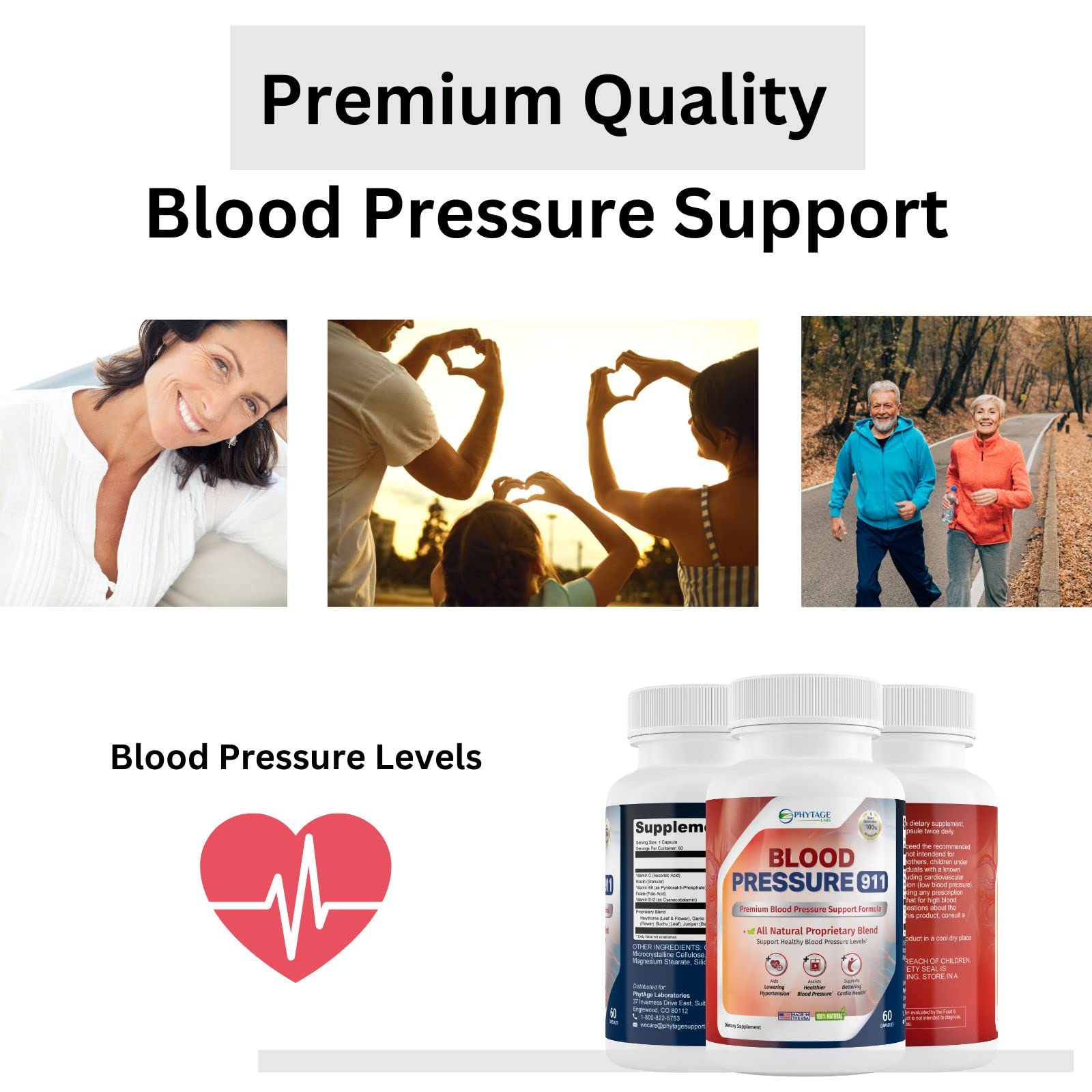 Phytage Labs Blood Pressure 911 Premium Supplement - BP Support Pills. 60 Capsules Phytage LabsAu supplements