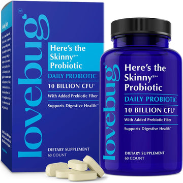 LOVEBUG Skinny Prebiotics and Probiotics for Women Digestive Health & Immune Support - 10 Billion CFU Probiotic Strains Gut Health, Gas, Constipation & Bloating, 60ct LOVEBUGAu supplements