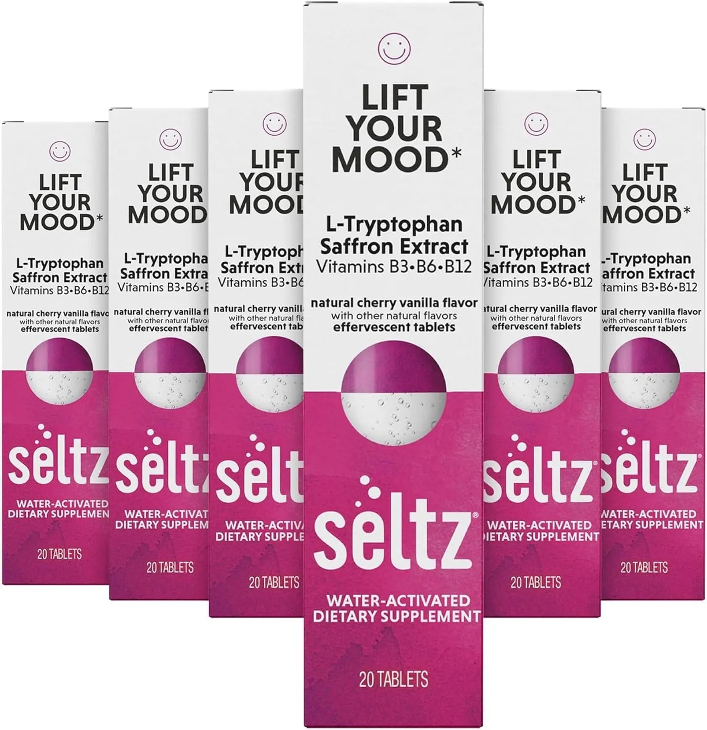 Seltz® Lift Your Mood – Effervescent Vitamins for Mood Support & Energy with L-Tryptophan, Saffron Extract & B Vitamins (B3, B6, B12) SeltzAu supplements