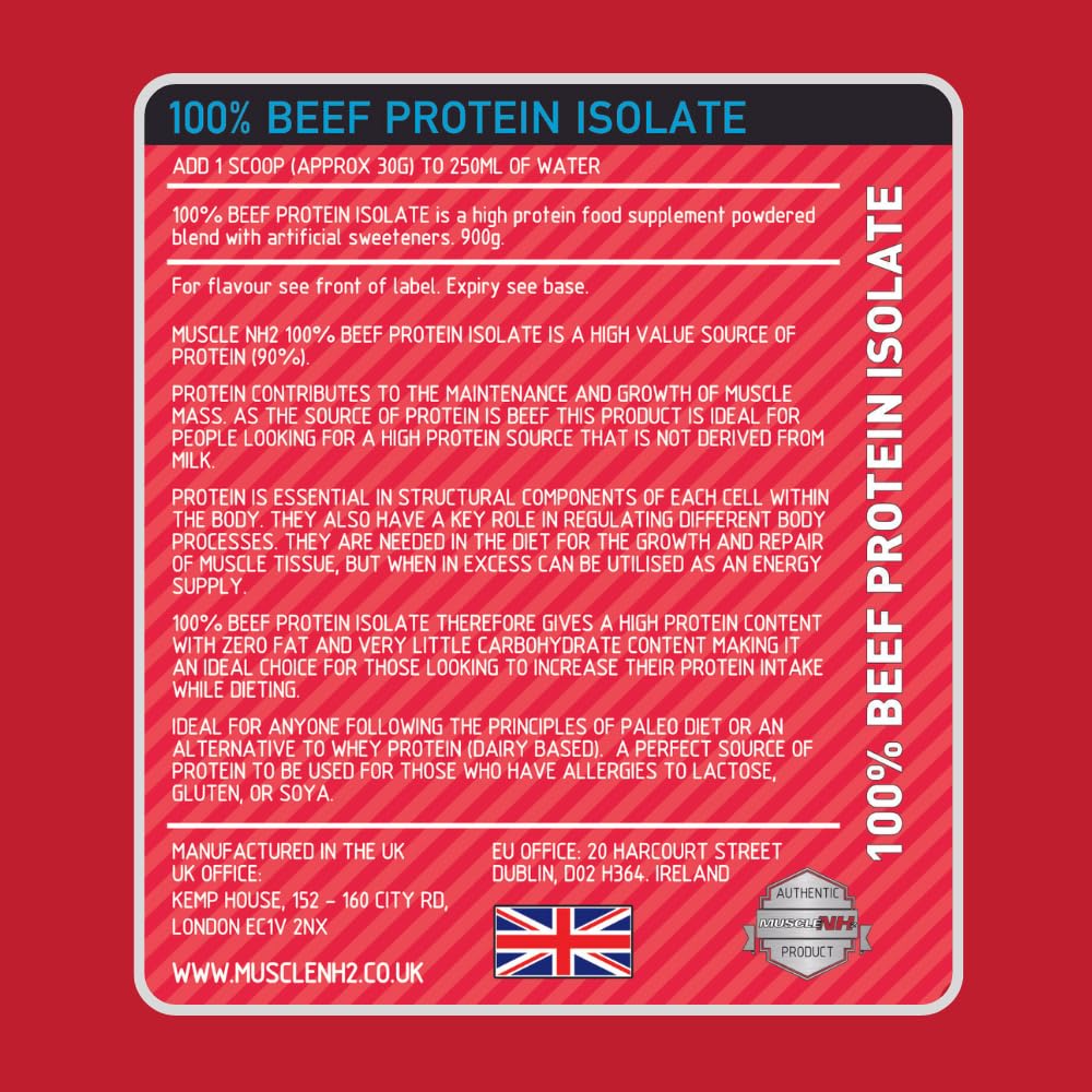 MuscleNH2 Beef Protein Isolate Powder 90%, High Protein, Low Fat, Dairy Free, Gluten Free, Soy Free MuscleNh2Au supplements