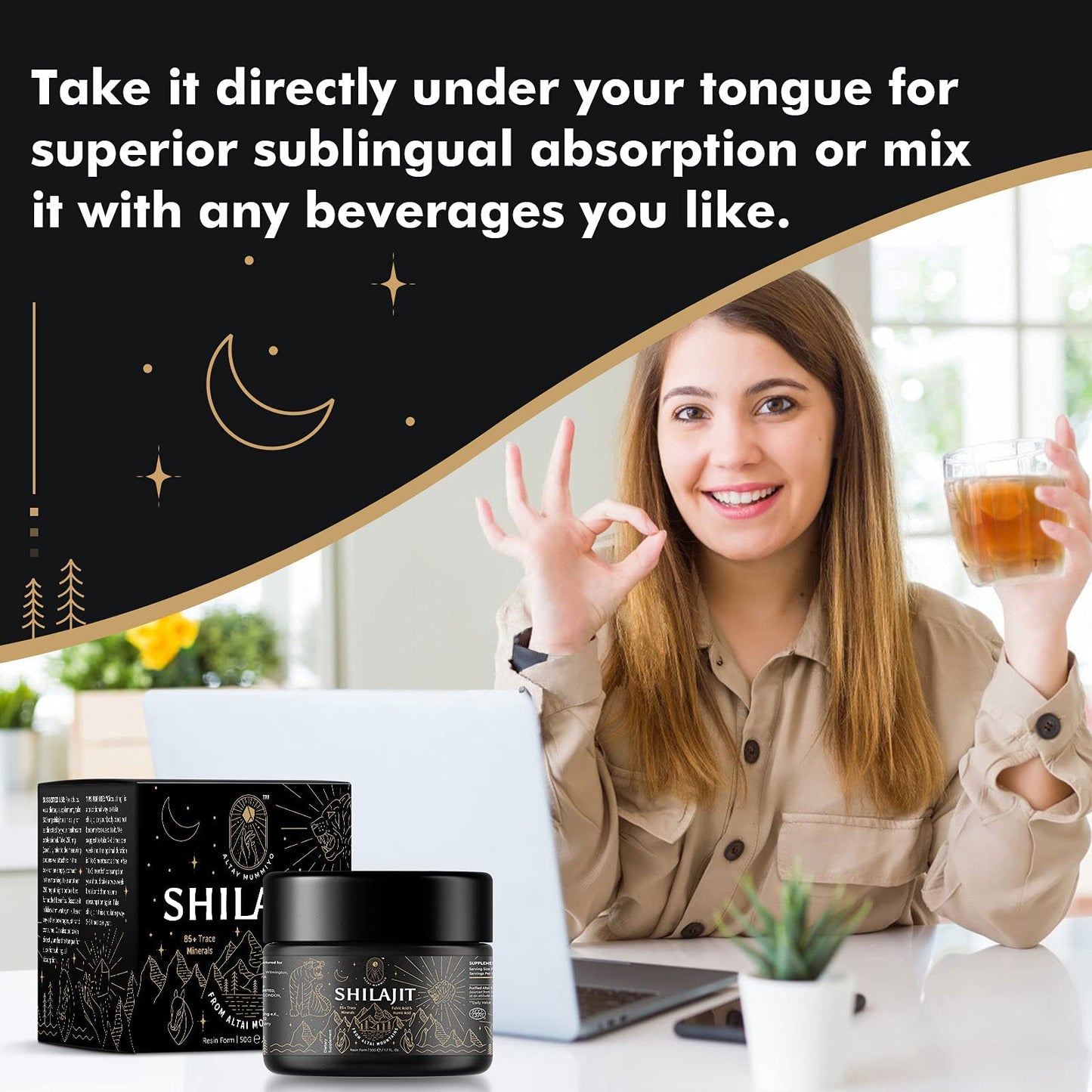 Shilajit Resin with Fulvic Acid & Trace Minerals, Original Siberian Pure Shilajit with 85+ Humic ALTAY MUMMIYOUS supplements