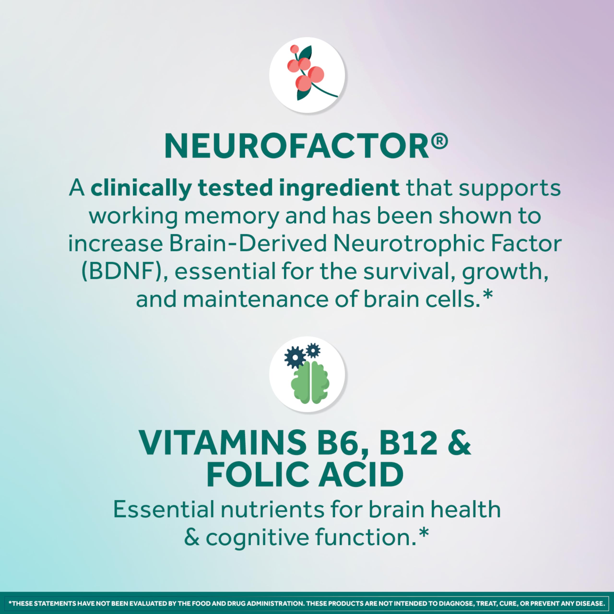 NEURIVA Memory 3D Brain Supplement - Decaffeinated Nootropic Capsules for Memory, Focus, & Cognitive Function - Short Term, Long Term, & Working Memory Support - 50ct NEURIVAAu supplements