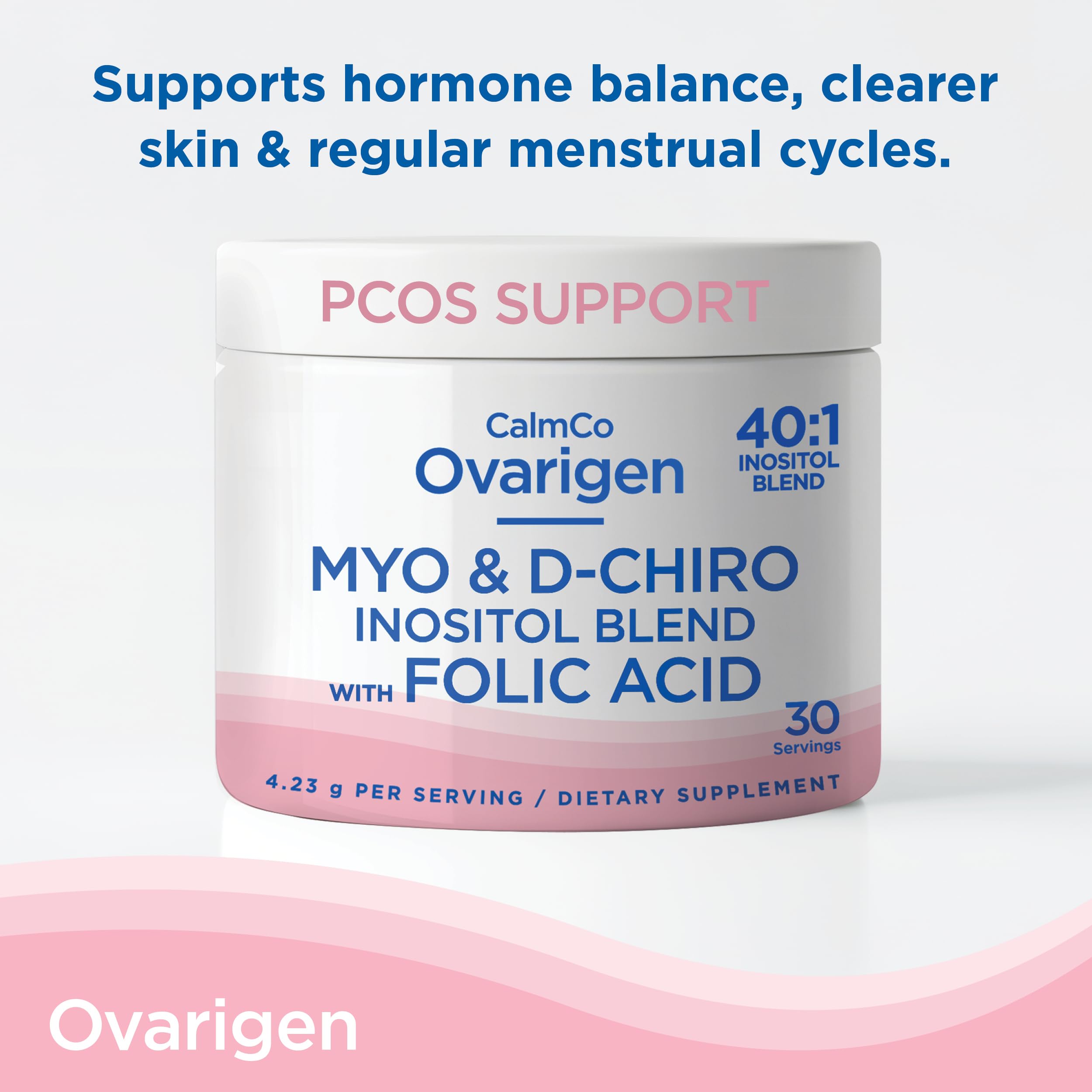 CalmCo Ovarigen Myo-Inositol & D-Chiro Inositol Supplement for Women – 40:1 Inositol Powder with Folic Acid, Fertility Supplements for PCOS, Hormone Balance and Ovarian Support (30 Servings) CalmCoAu supplements