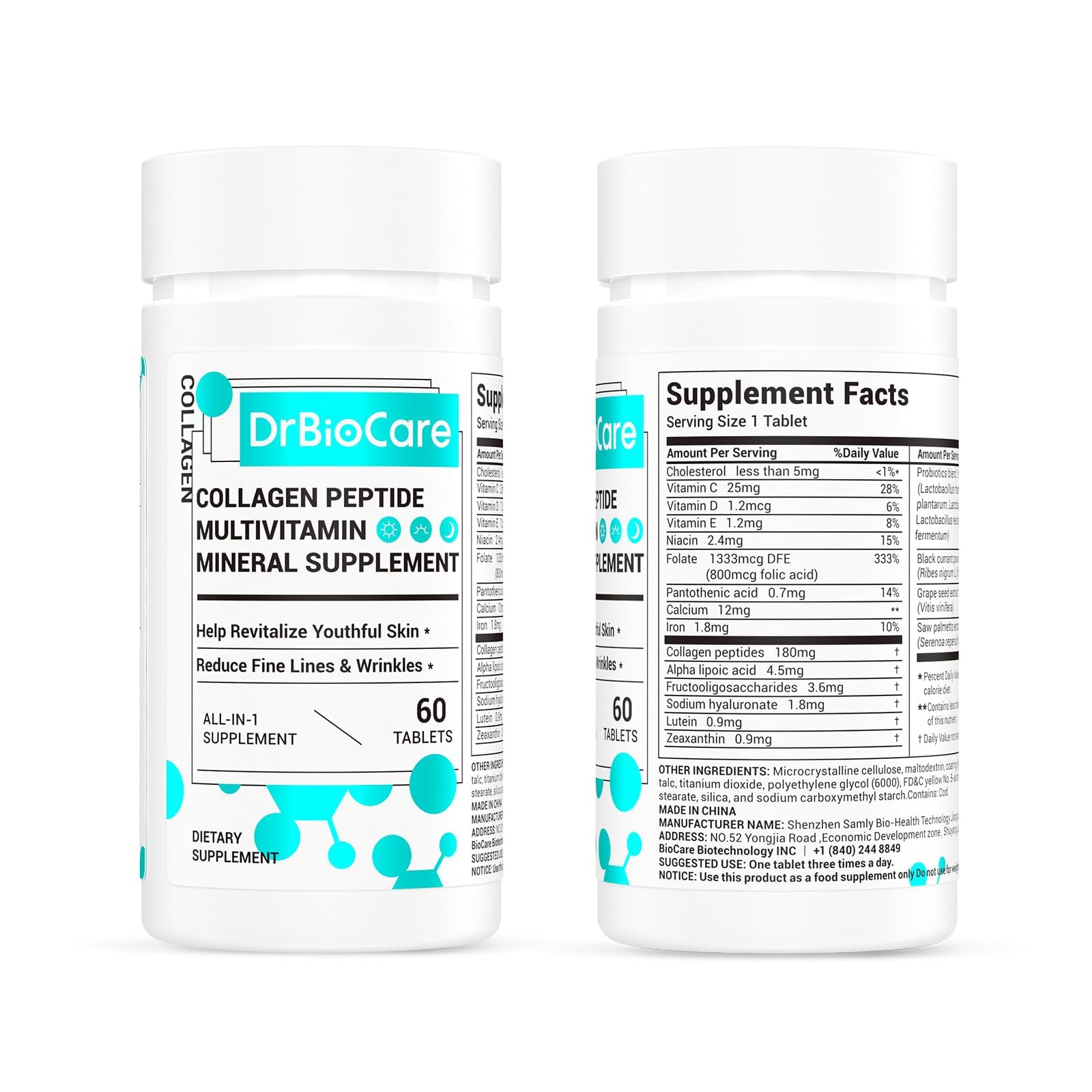 DrBioCare Collagen Peptides for Women, Beauty Vitamin & Mineral Supplement,Contains Vitamin D3, Probiotics for Women & Collagen Peptides,Vitamin B Complex,Vitamin E 180 Tablets DrBioCareAu supplements