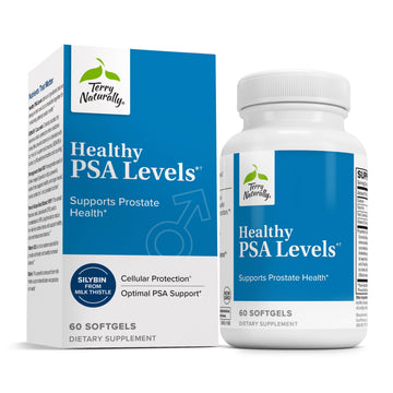 Terry Naturally Healthy PSA Levels - Dietary Supplement for Healthy Prostate & Hormone Balance Support - Herbal Supplement with Curcumin, Turmeric Essential Oil & Grape Seed Extract - 60 Softgels Terry NaturallyAu supplements