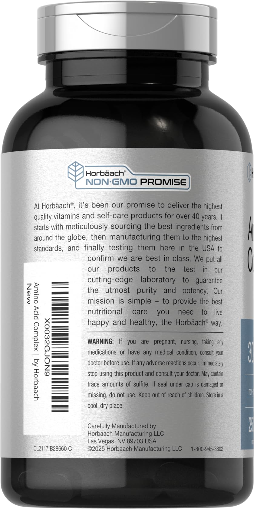Horbäach Amino Acid Complex 3000mg | 250 Caplets | Non-GMO, Gluten Free Supplement HorbäachAu supplements