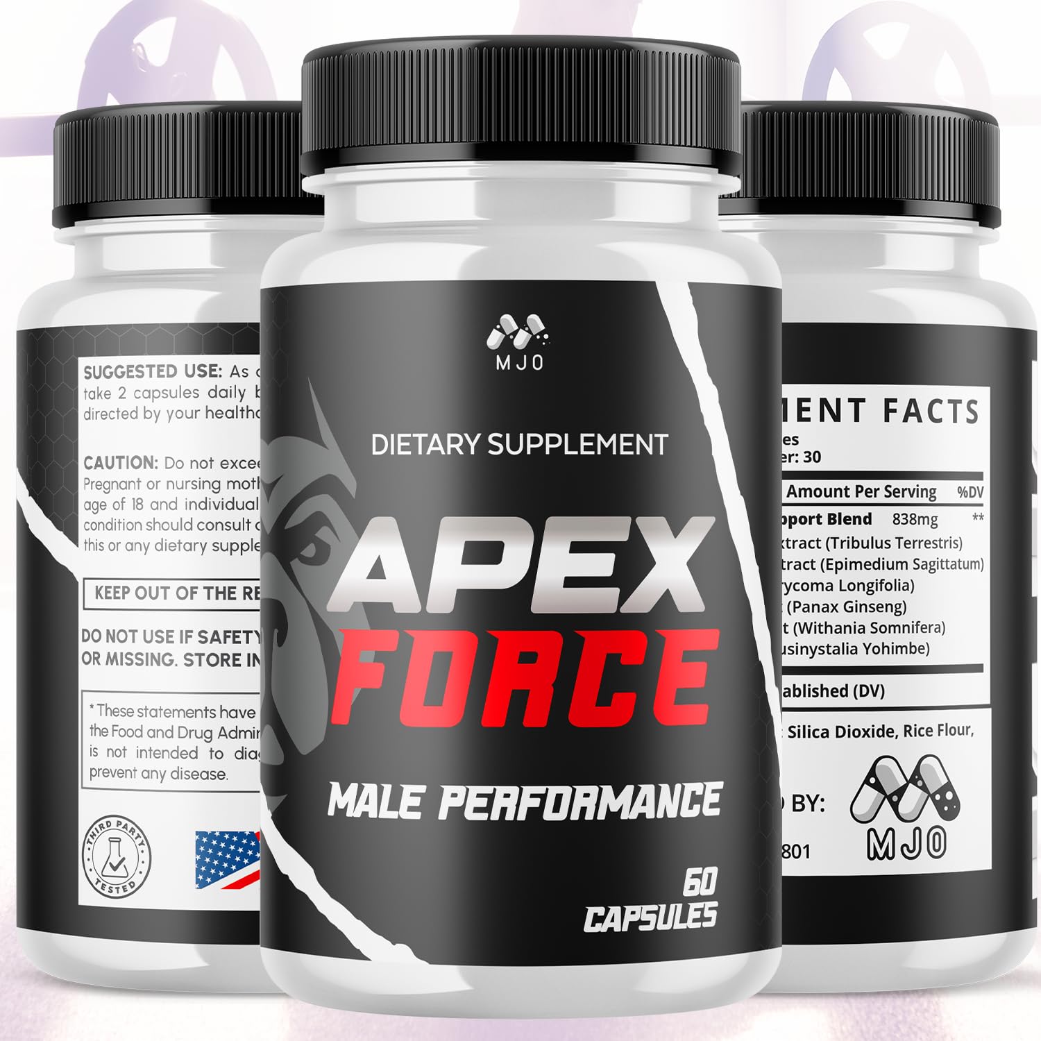 Apex Force Capsules, Official ApexForce Supplement Pills with All Natural Ingredients, Apex Force Maximum Strength Support with Premium Vitamins for Advanced Health & Overall Wellness (60 Capsules) MJOAu supplements