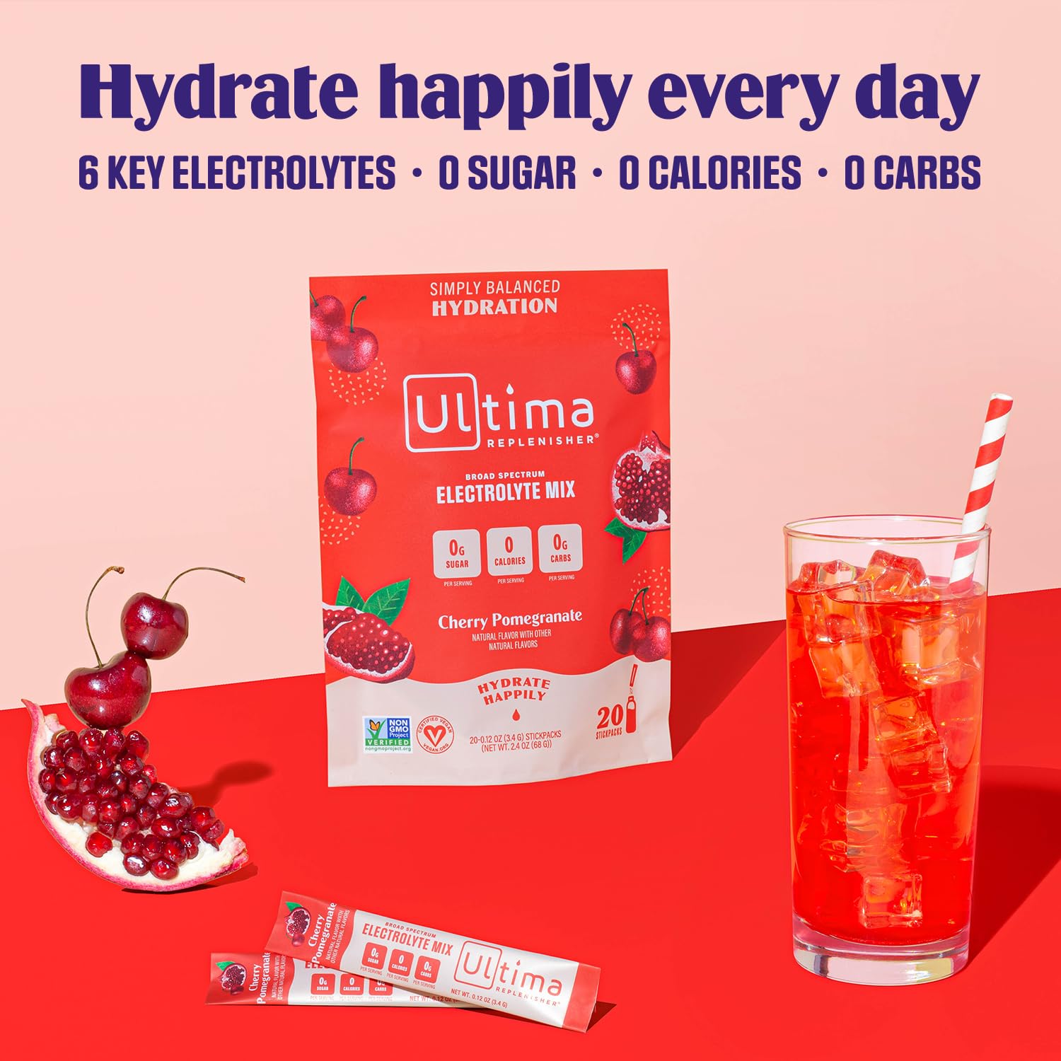 Ultima Replenisher Daily Electrolyte Drink Mix – Cherry Pomegranate, 20 Stickpacks Ultima ReplenisherAu supplements