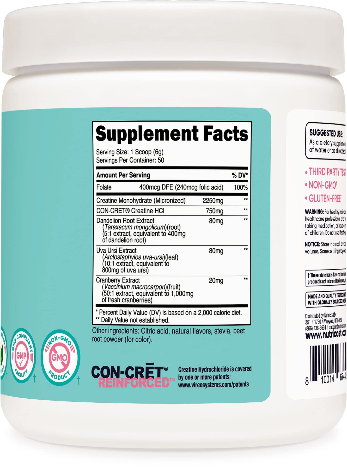 Nutricost Creatine Monohydrate Powder for Women, Micronized, Strawberry Lemonade NutricostUS supplements