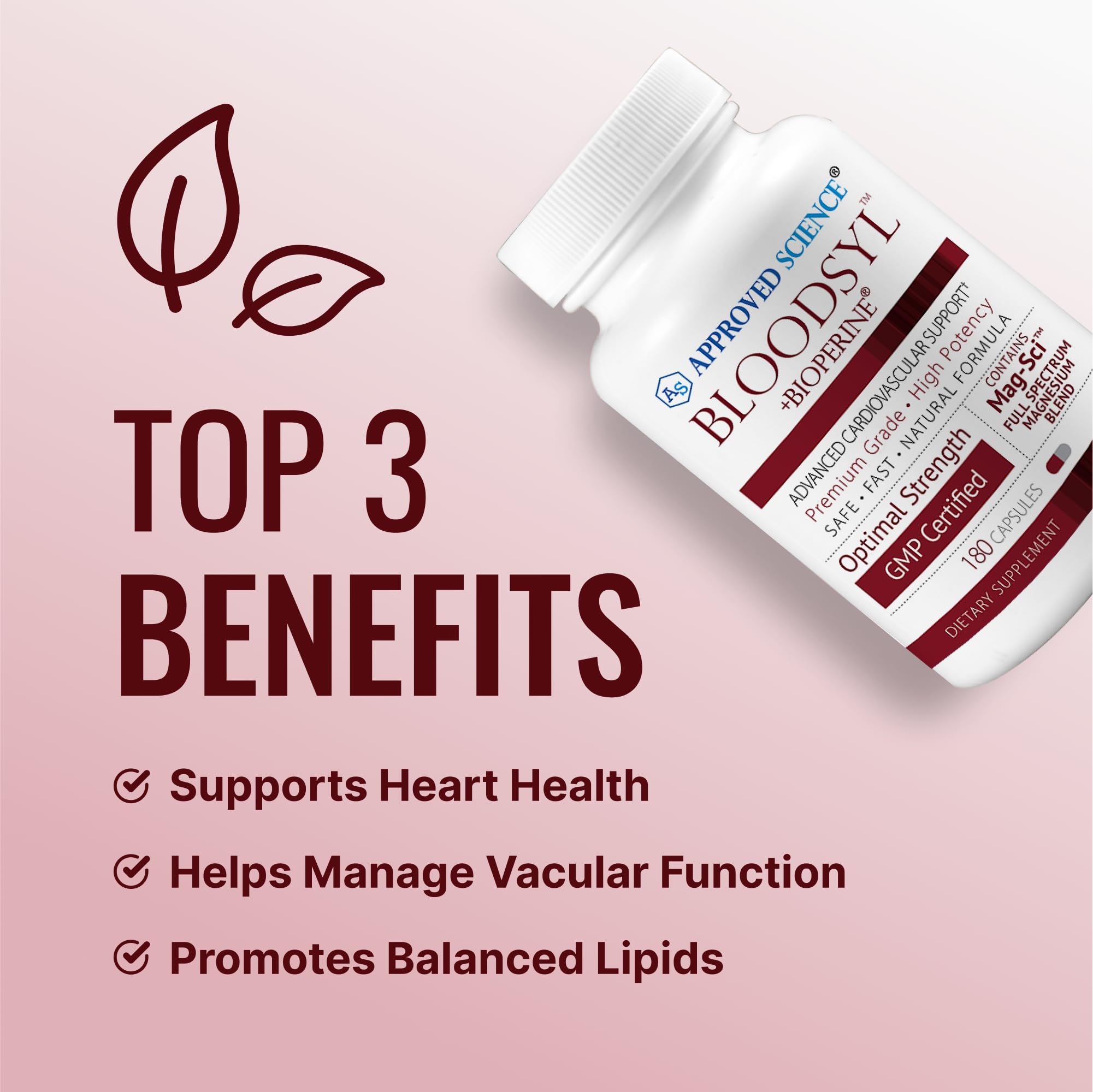 Approved Science Bloodsyl - Supports Blood Flow - Hawthorn Berry, Magnesium, BioPerine - Vegan - 180 Capsules - Pack of 1 Approved ScienceAu supplements