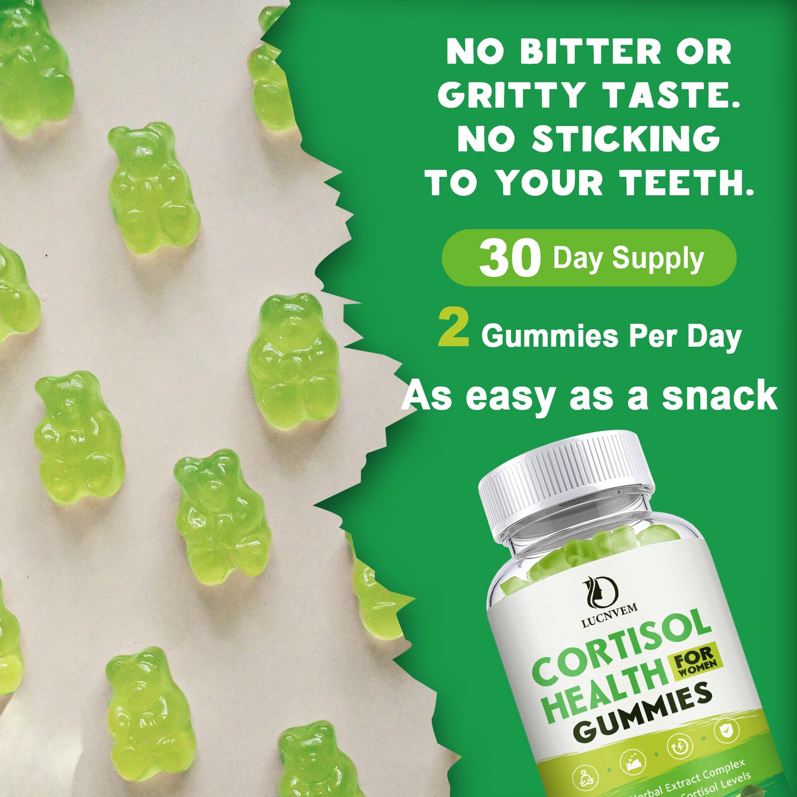 Cortisol Detox for Women Gummies, Cortisol Reducer Detox Manager, Magnesium Ashwagandha Rhodiola Rosea Herbal Complex for Mood/Focus & Sleep, Maintain Healthy Cortisol Levels - 30 Day Vegan Supply LUCNVEMAu supplements