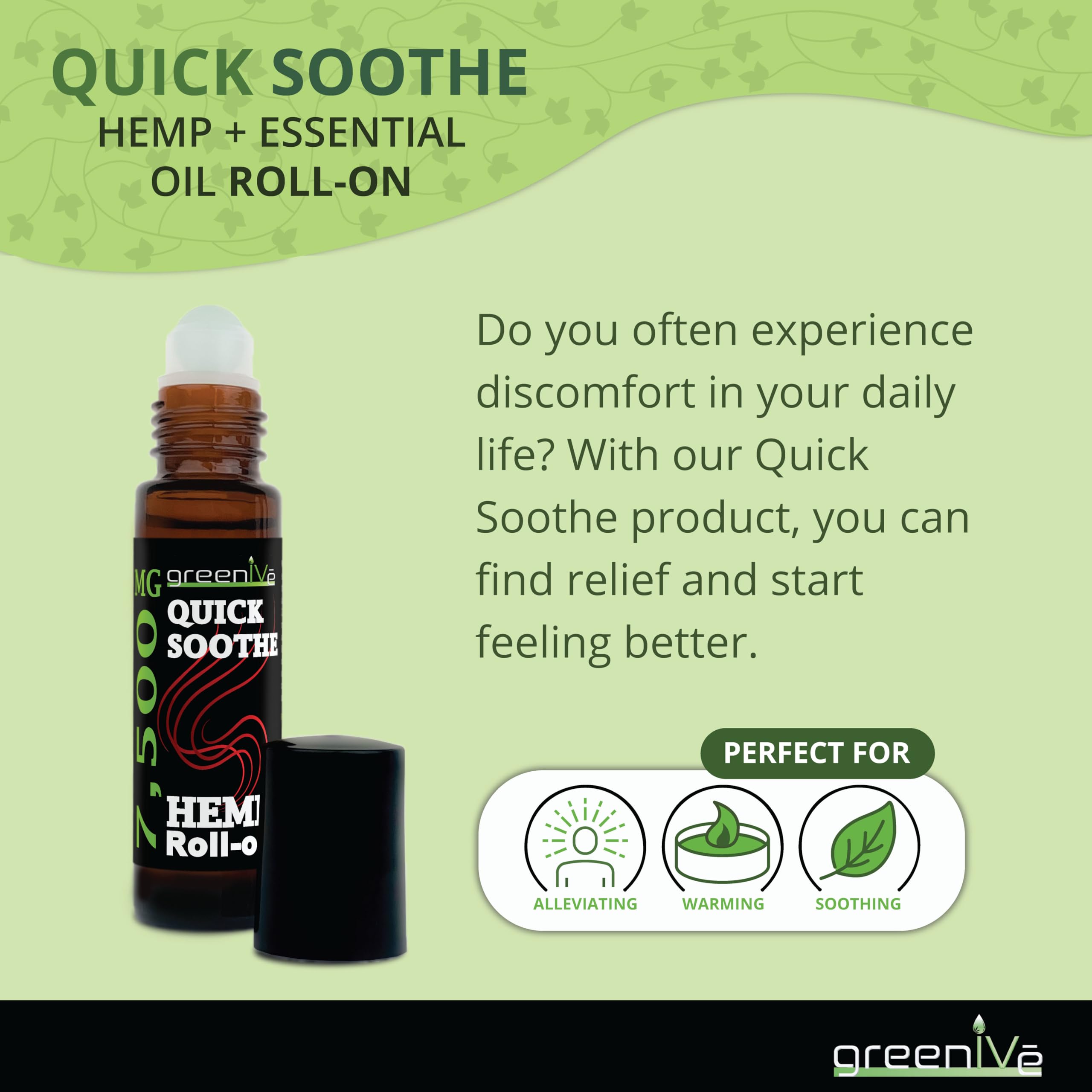 7,500mg Hemp Roll-On Quick Soothe Therapeutic Essential Oil Blend Exclusively on Amazon (1) GreenIVeAu supplements