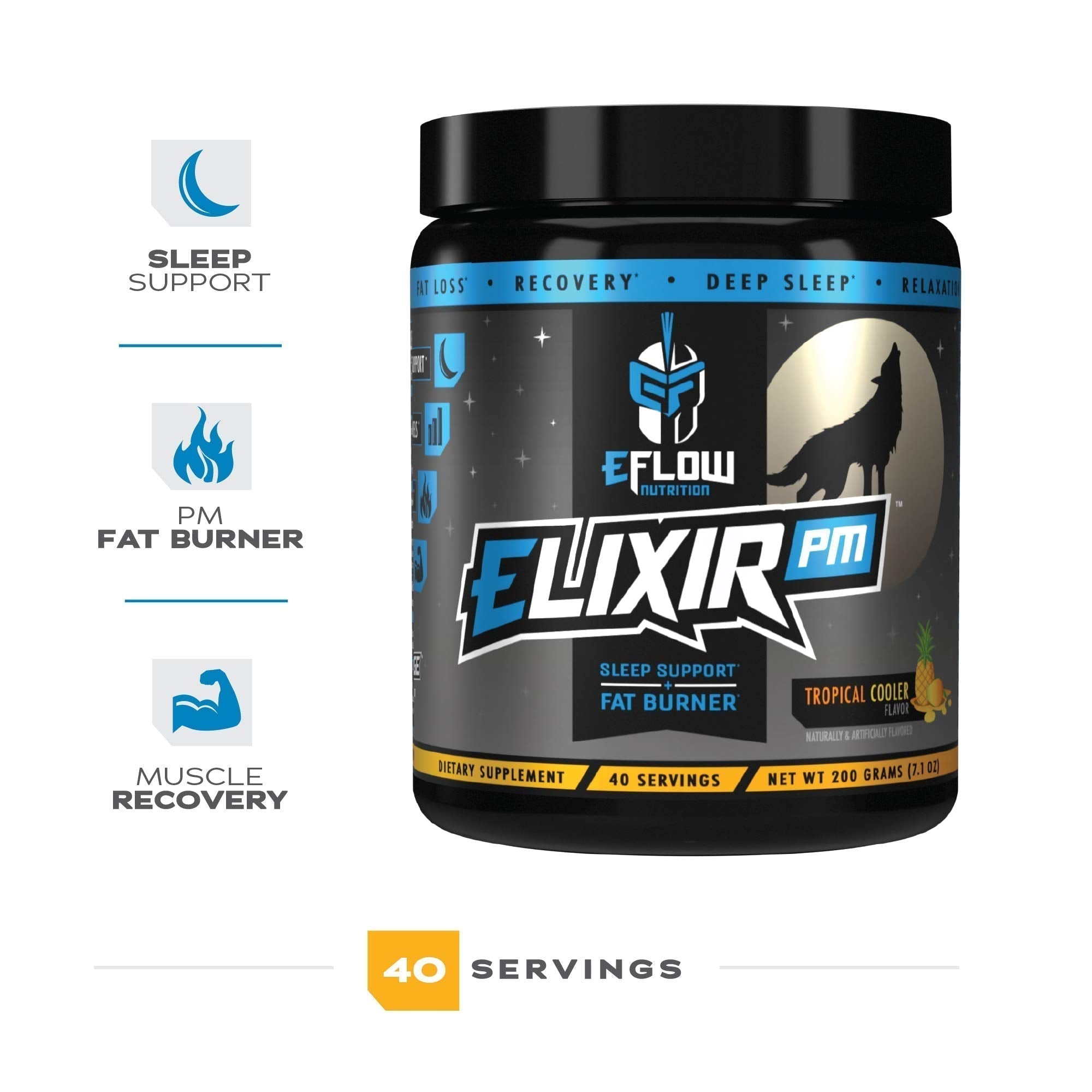 eFlow Nutrition Elixir PM - Night time Fat Burner and Natural Sleep Support - GABA, l-carnitine eFlow NutritionAu supplements