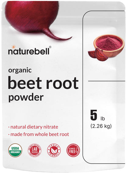 Organic Beet Root Powder 5Lbs | 4,000mg Per Serving – Concentrated Whole Beet Root NatureBellUS supplements