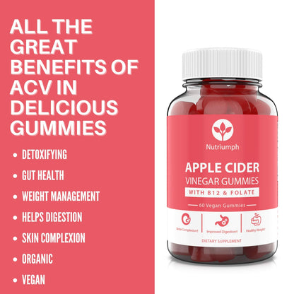 Nutriumph Apple Cider Vinegar Gummies with The Mother Vegan – Weight Loss, Detox NutriumphUS supplements