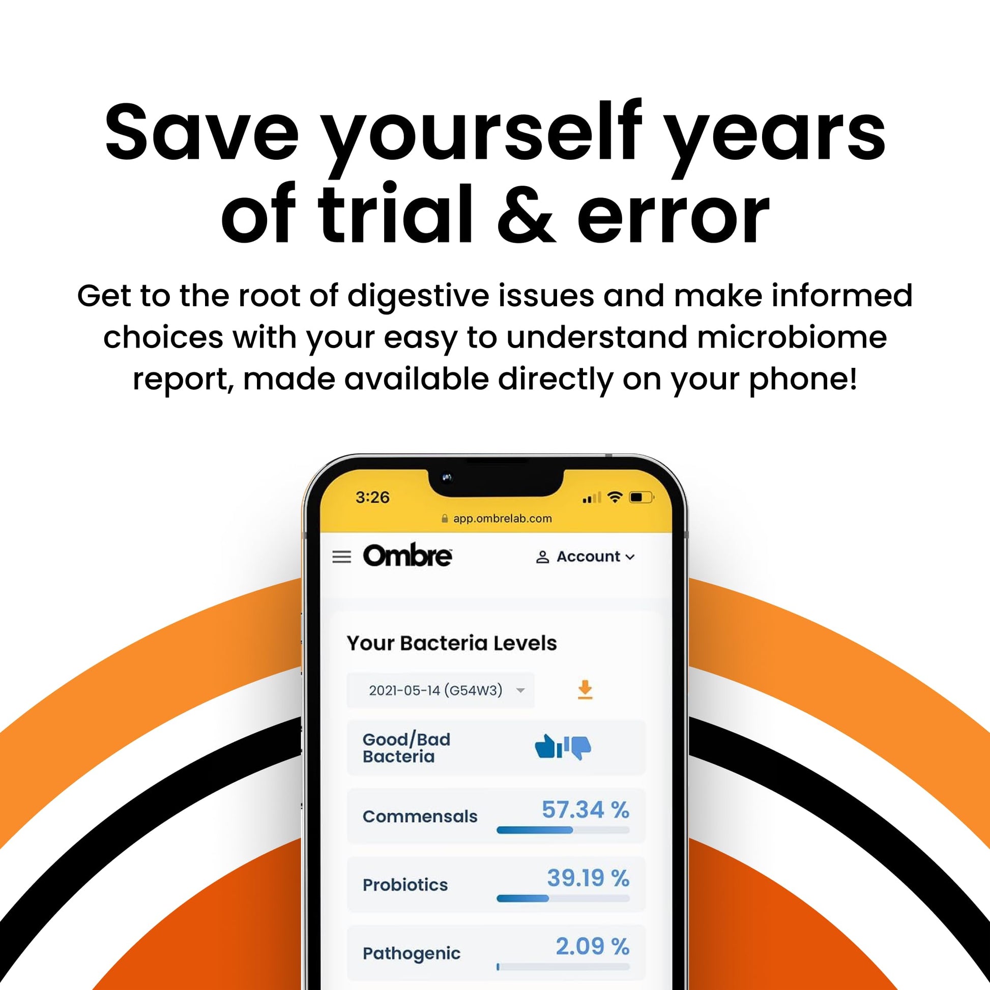Ombre Gut Health Test Kit - Probiotic Recommender at Home Test for Women & Men - Detailed Custom Gut Microbiome Analysis for Digestive, Immune and Mental Health with Food Suggestions OmbreAu supplements