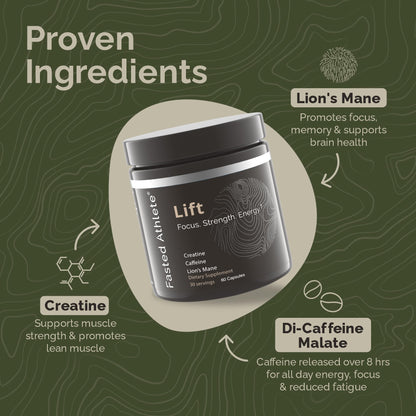 Lift – Nootropic Brain Booster Supplement for Productivity, Focus & Energy Fasted AthleteUS supplements