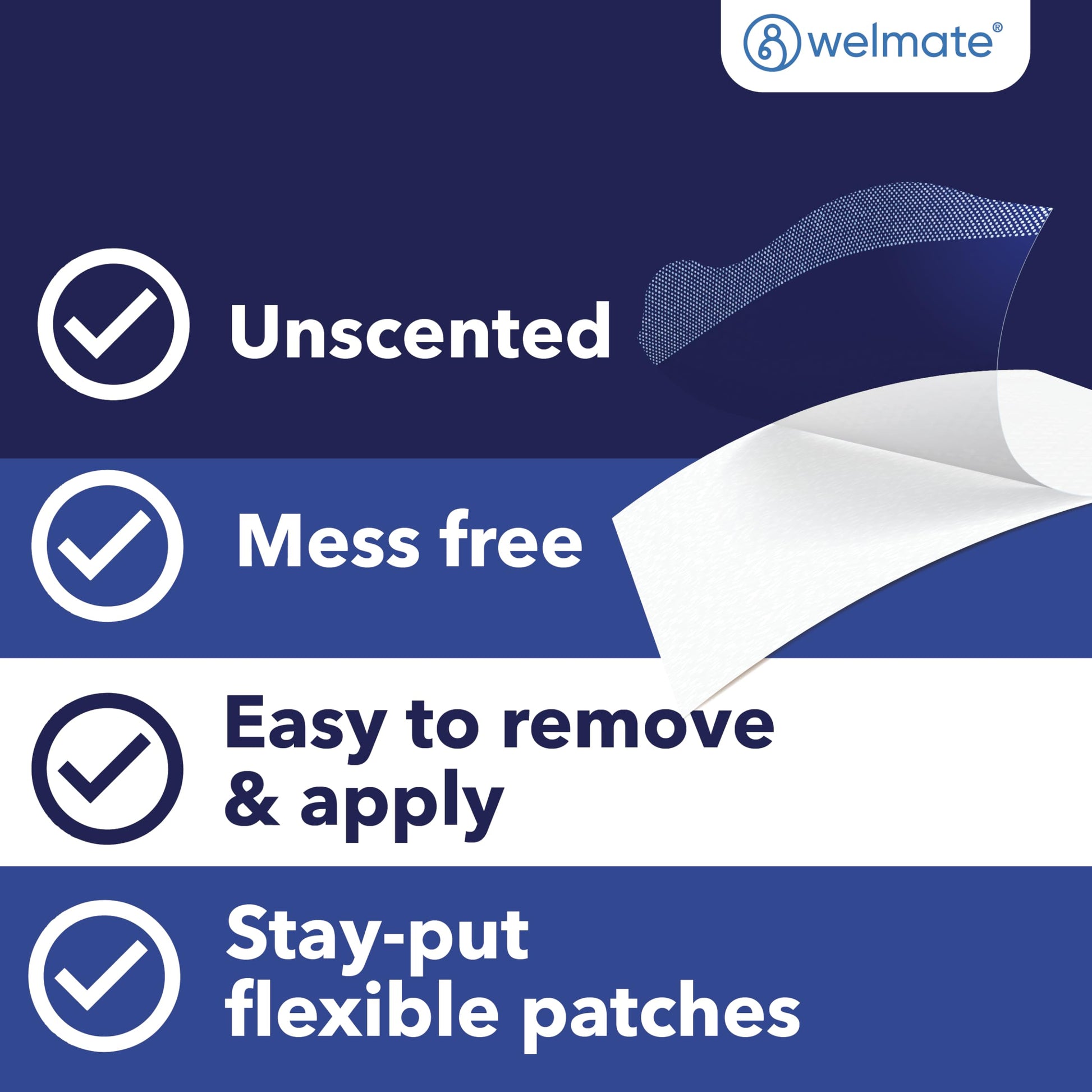 WELMATE - 4% Lidocaine Numbing Patch - Maximum Strength - Temporary Relief of Pain, Back, Neck, Shoulders, Knees, Elbows, Minor Skin Irritations - Topical Analgesic Unscented - 30 ct WELMATEAu supplements