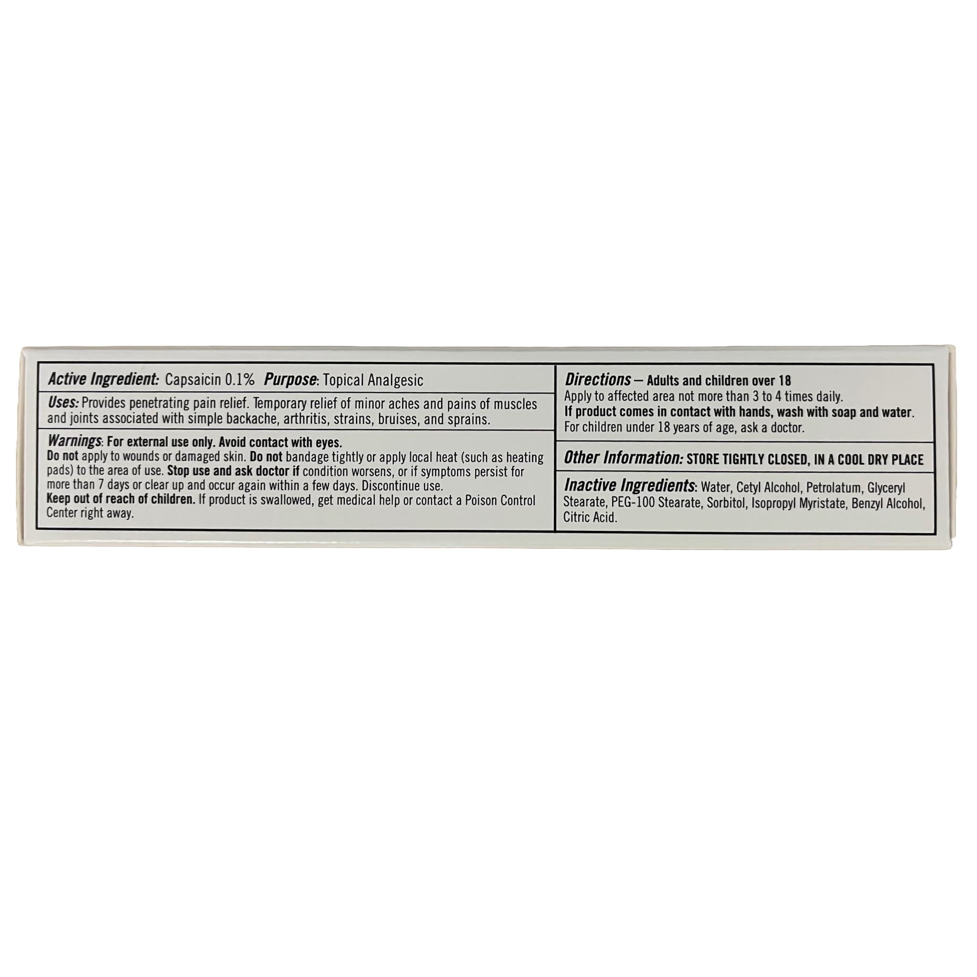 Capzix Cream for Pain Relief 2 OZ Capsaicin .1% High Potency/ Maximum Strength CAPZIX CREAMAu supplements