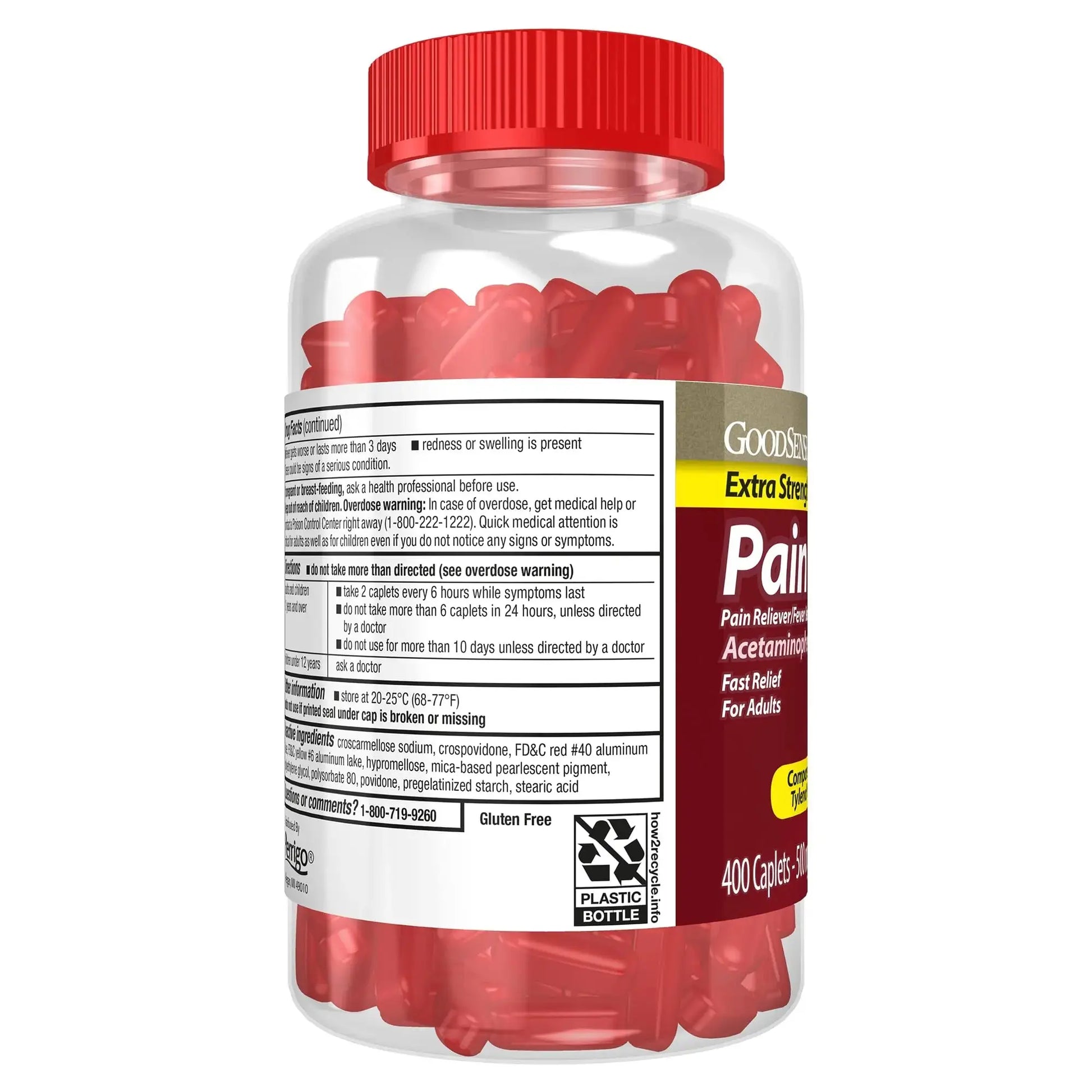 Good Sense Rapid Release Pain Relief, Acetaminophen Caplets 500 mg, Extra Strength Pain Reliever and Fever Reducer GoodSenseAu supplements
